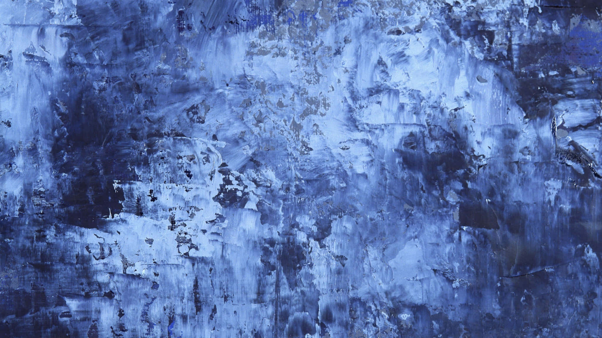 abstract blue textured paint wall, varying shades of blue, visible brushstrokes, Full HD Desktop Wallpaper