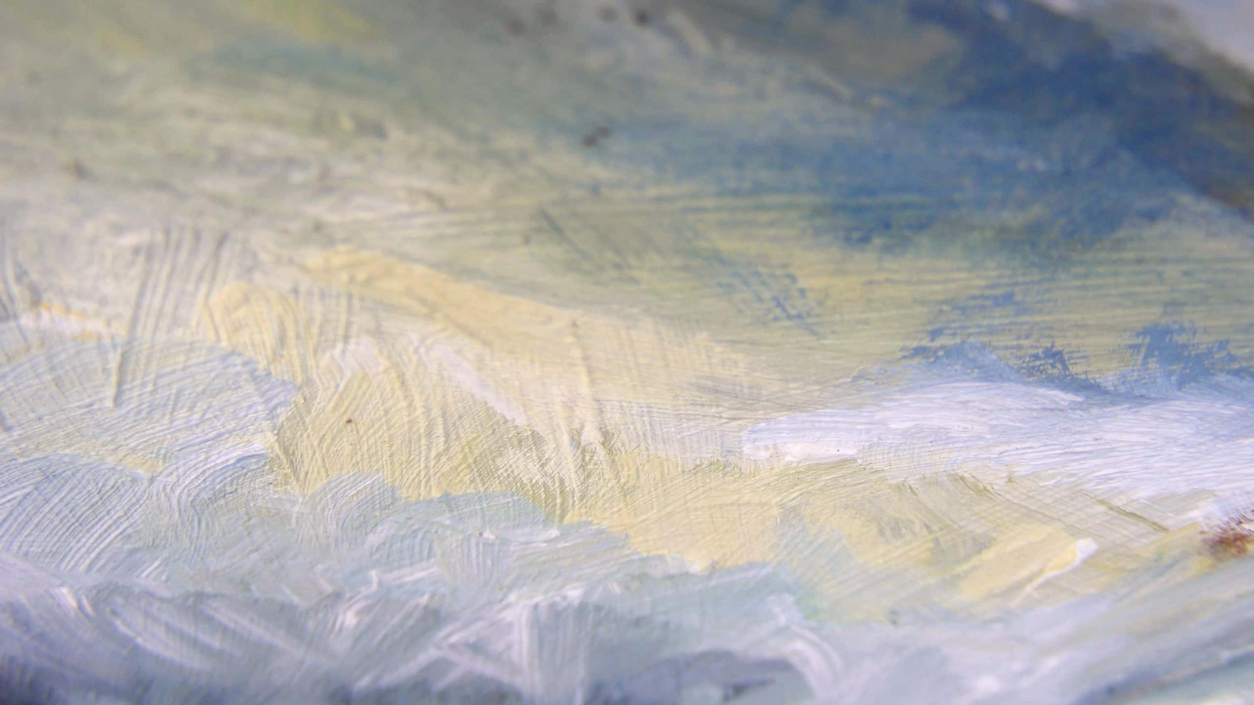 textured oil paint strokes, soft blues, yellows, 2K Desktop Wallpaper