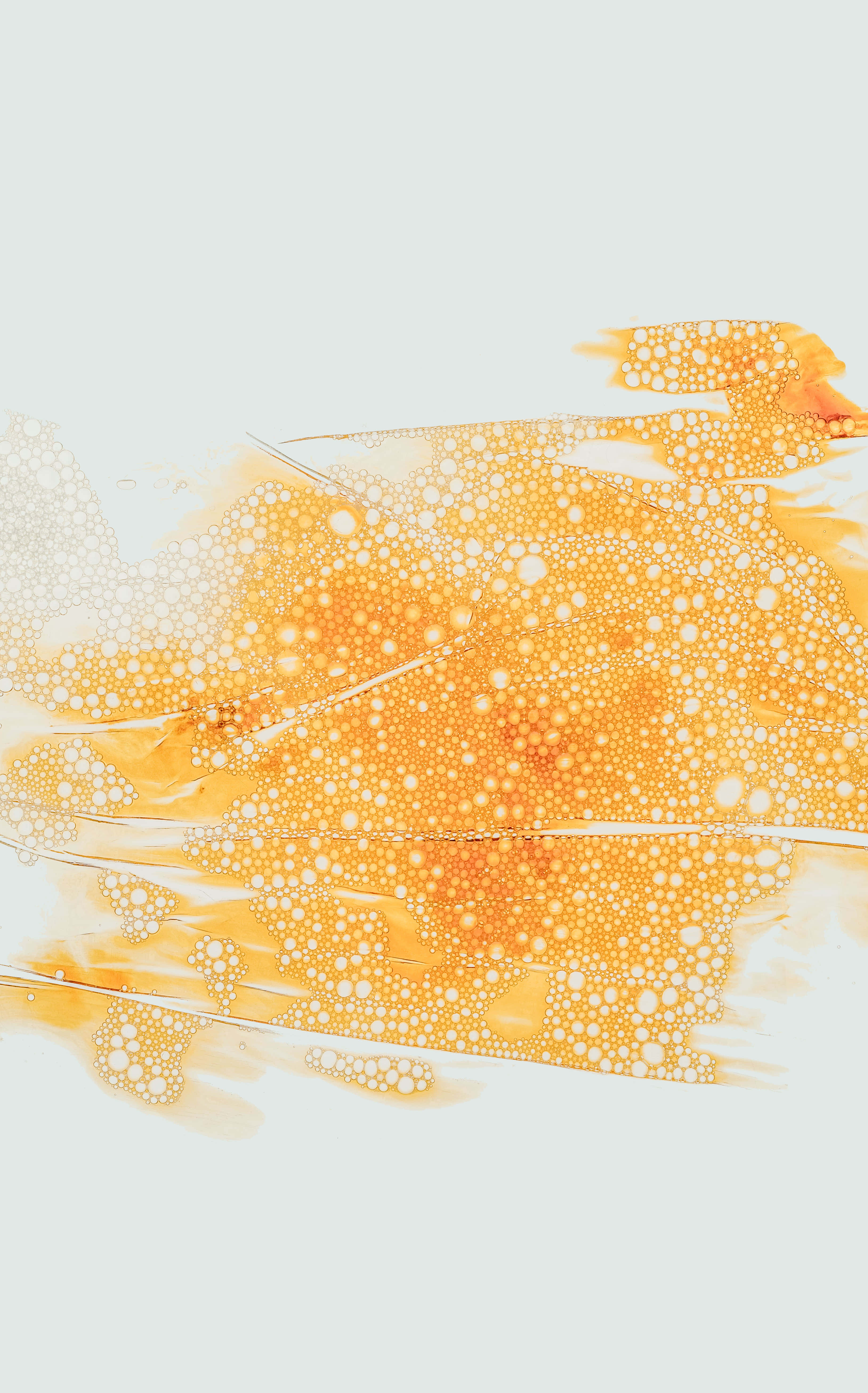 orange, white, bubble pattern, 5K Phone Wallpaper