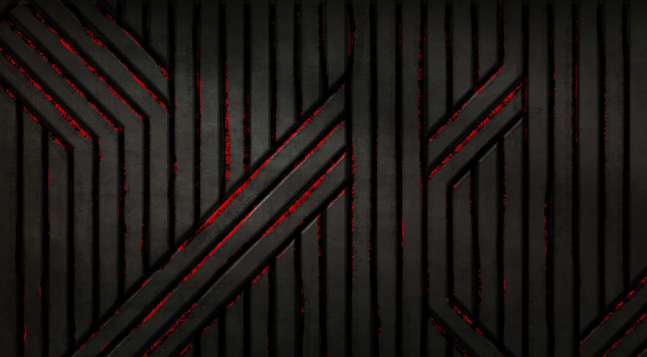 black, red, glowing red lines, 2K Desktop Wallpaper