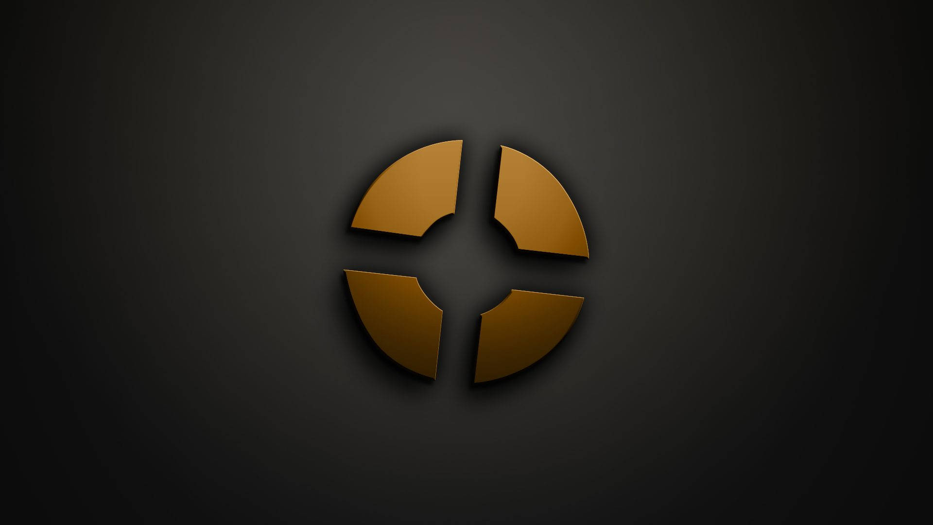 TF2 Logo, golden four-part circular logo, sharp edges, Full HD Desktop Wallpaper