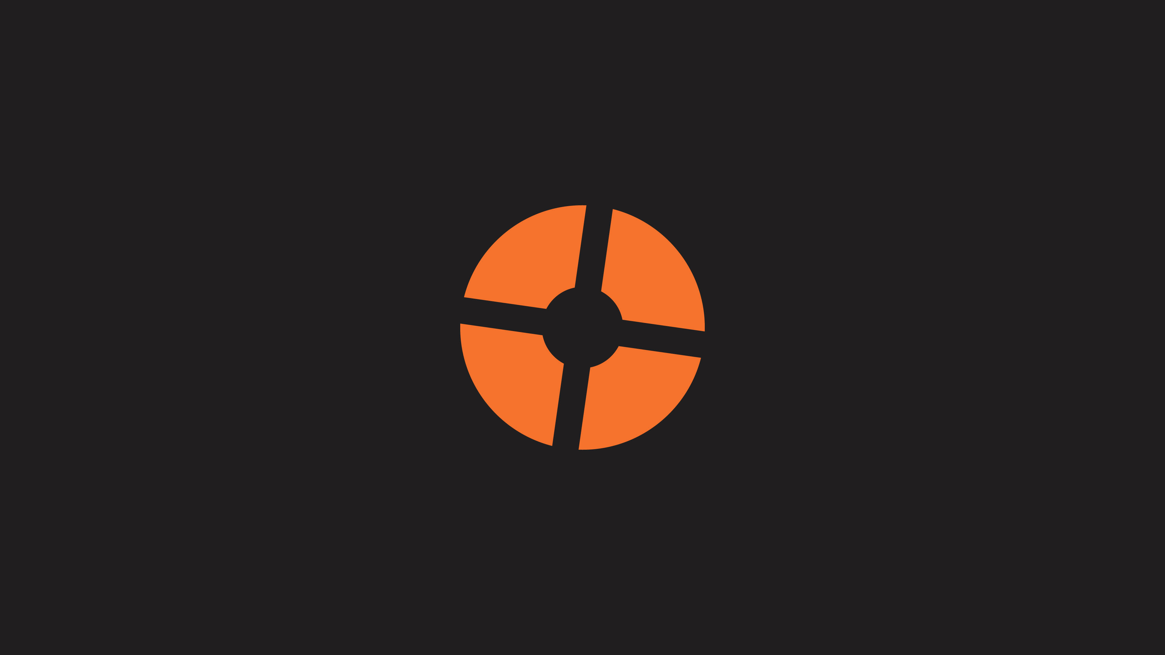 TF2 Logo, orange, black, 4K Desktop Wallpaper