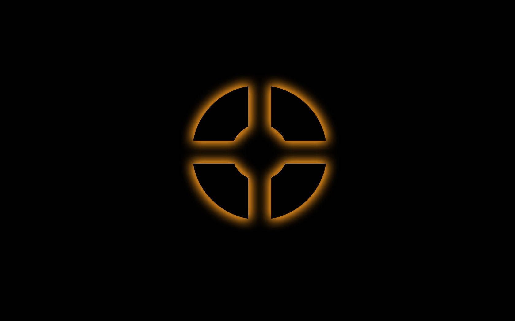 Tf2 Logo, black background, yellow cross symbol, HD Desktop Wallpaper