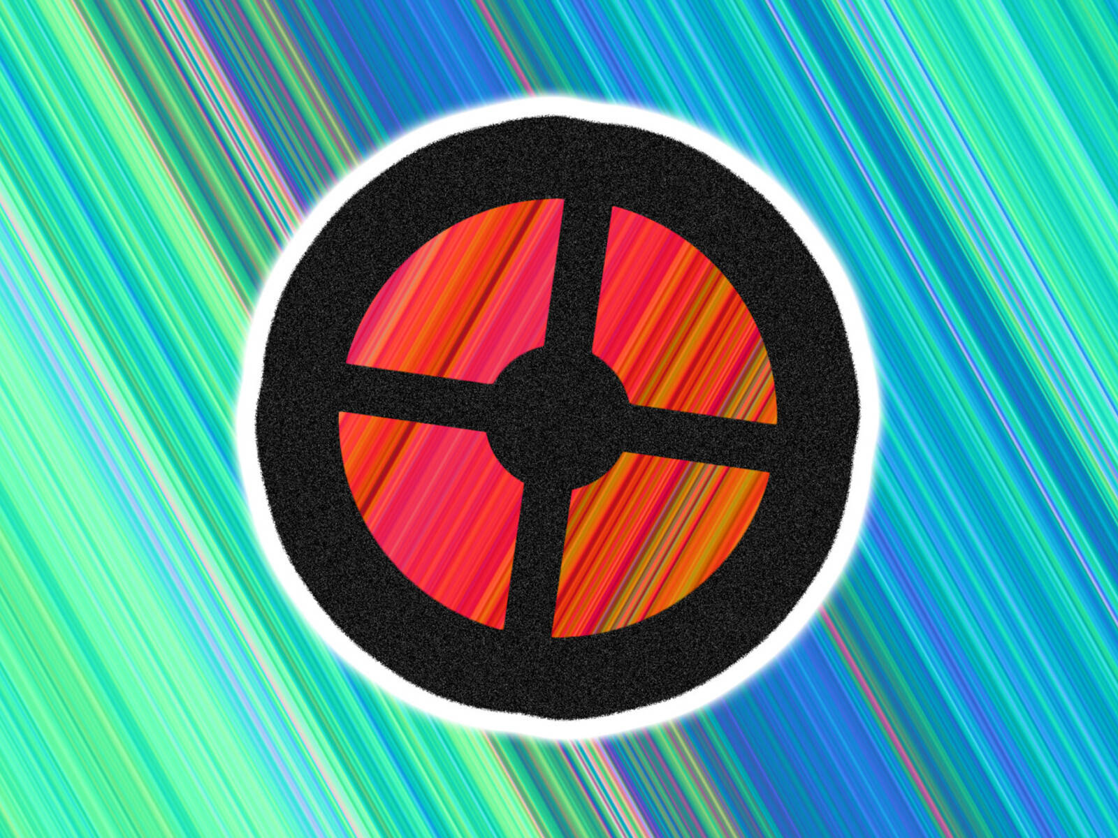 Tf2 Logo, black circular target, red orange streaks, HD Desktop Wallpaper