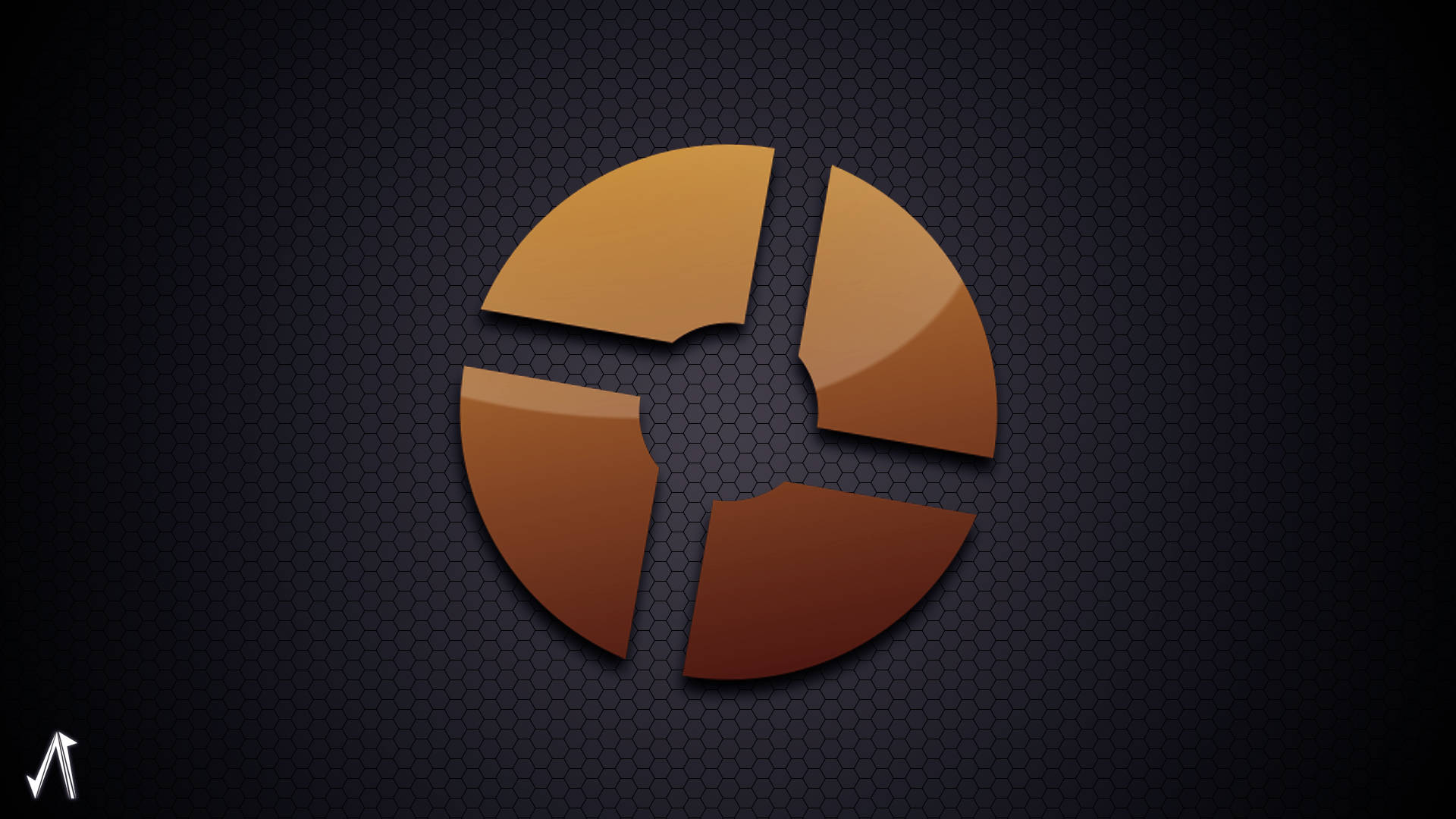Tf2 Logo, golden, circular, Full HD Desktop Wallpaper