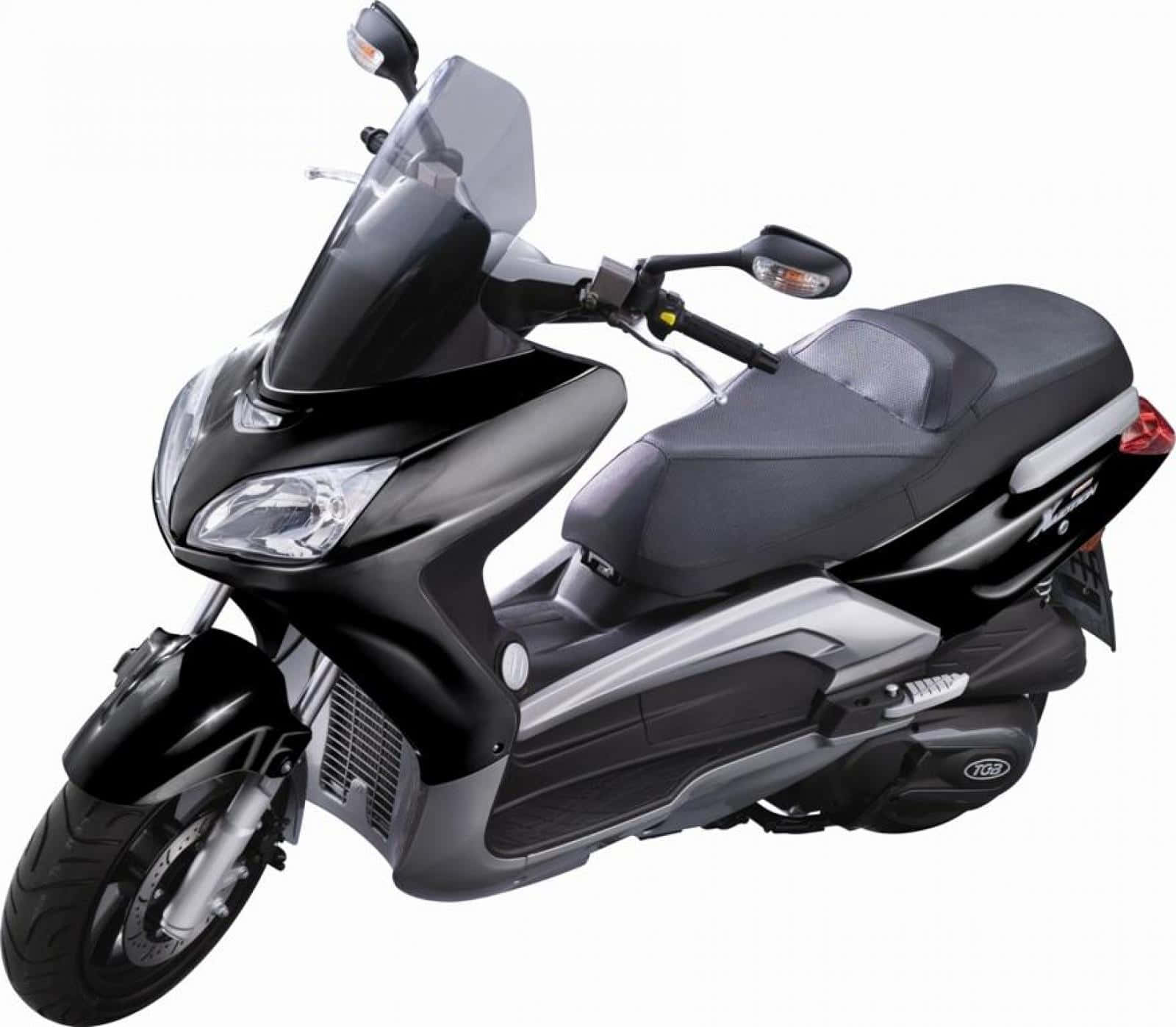 TGB Motorcycle, sleek black and silver scooter, large windshield, HD Desktop Wallpaper