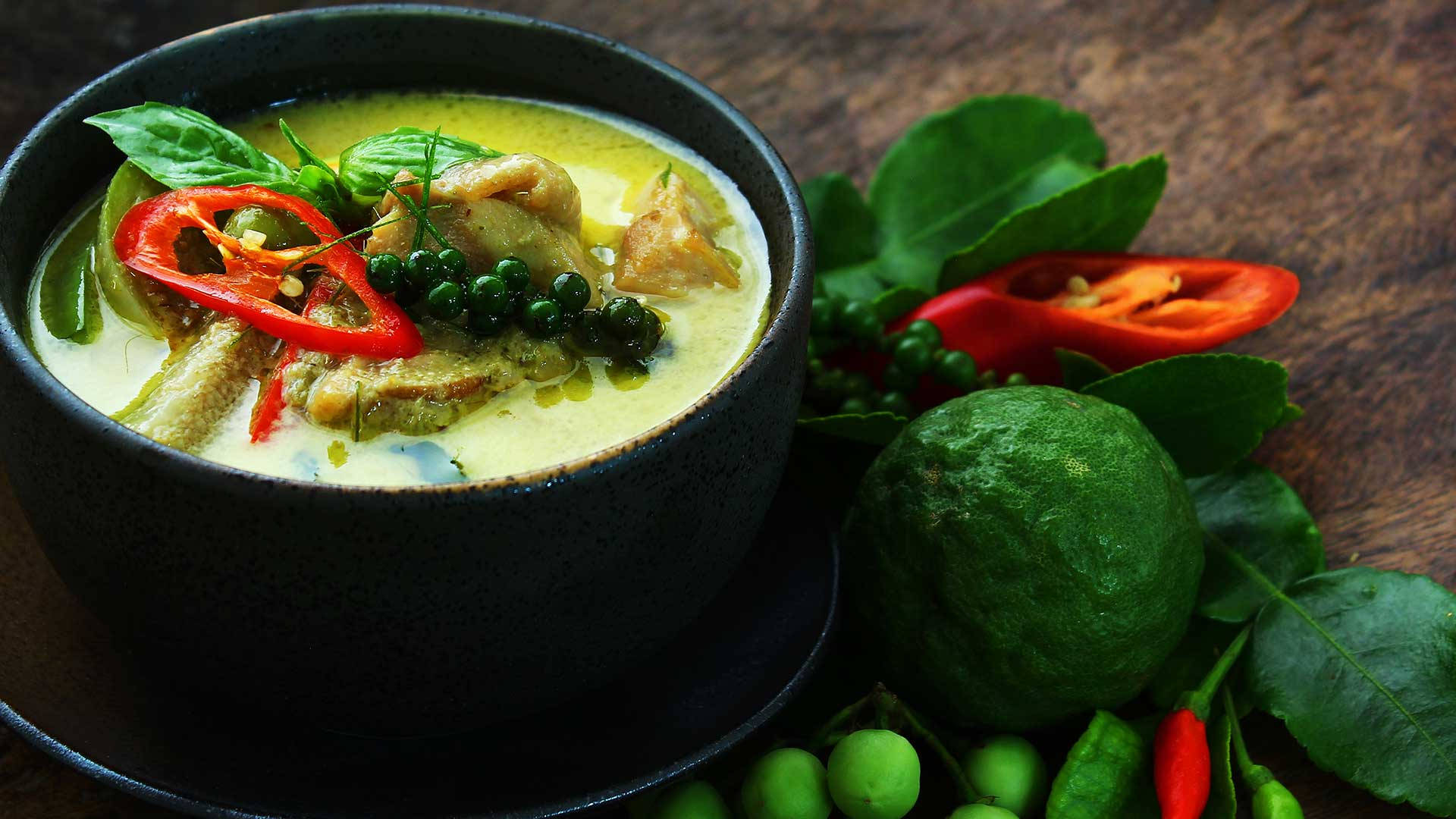 green thai curry, gaeng khiao wan, chicken, Full HD Desktop Wallpaper