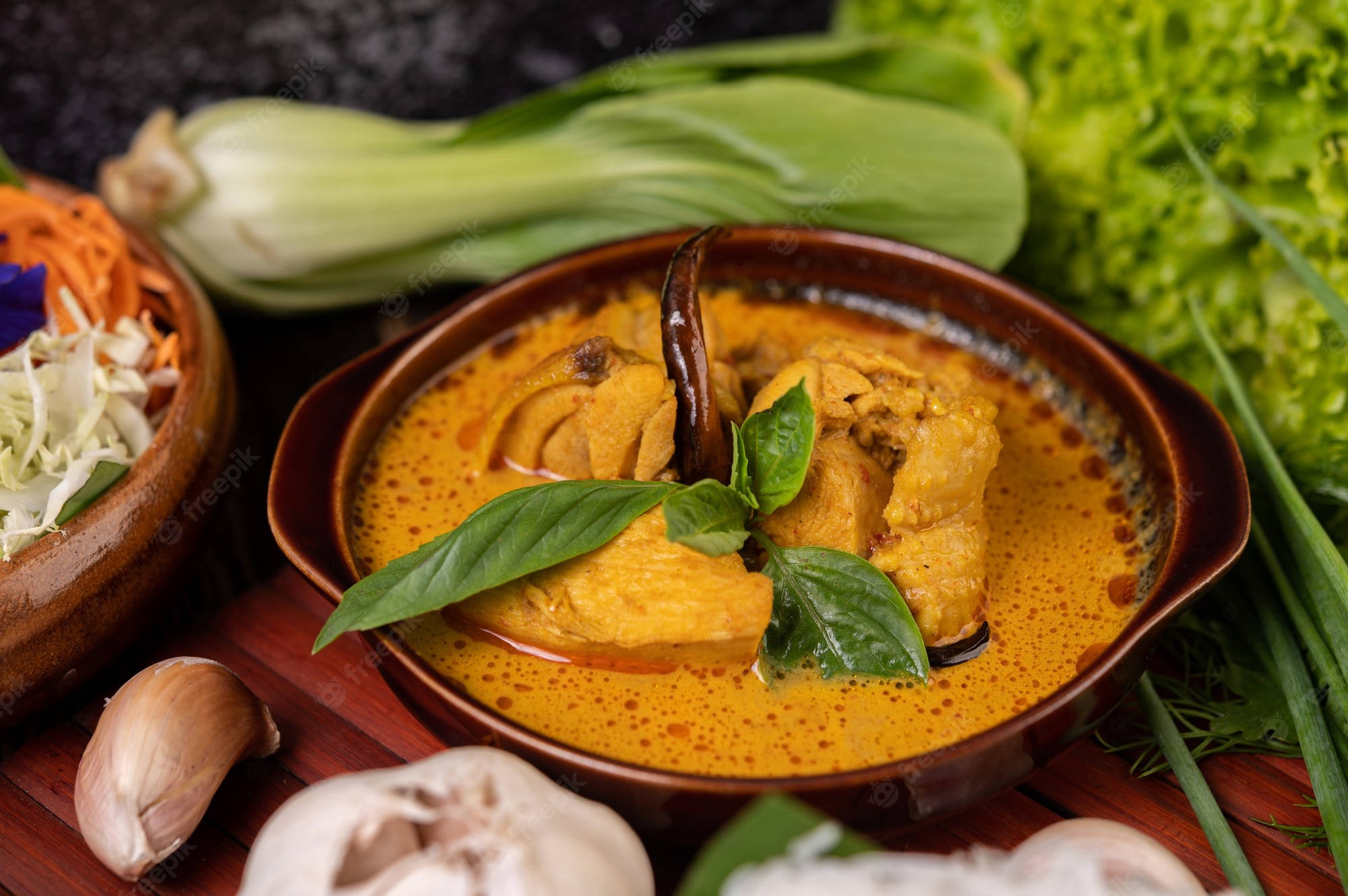 red thai curry, vegetables, chicken, Full HD Desktop Wallpaper