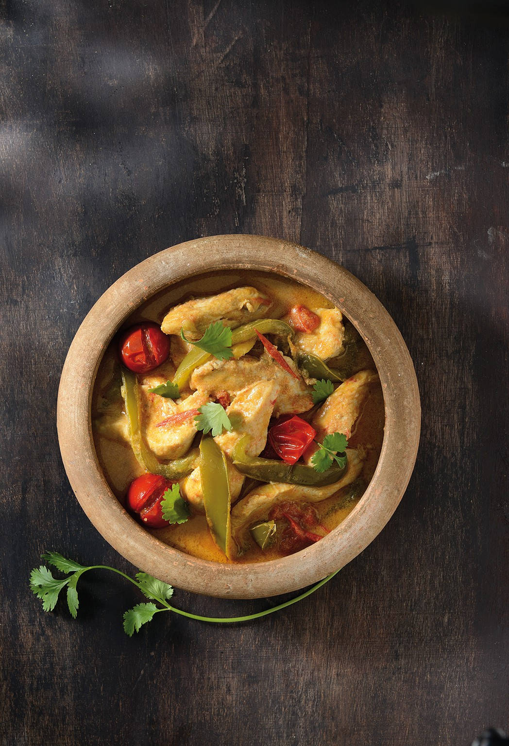 Thai Curry, clay pot, top angle shot, HD Phone Wallpaper