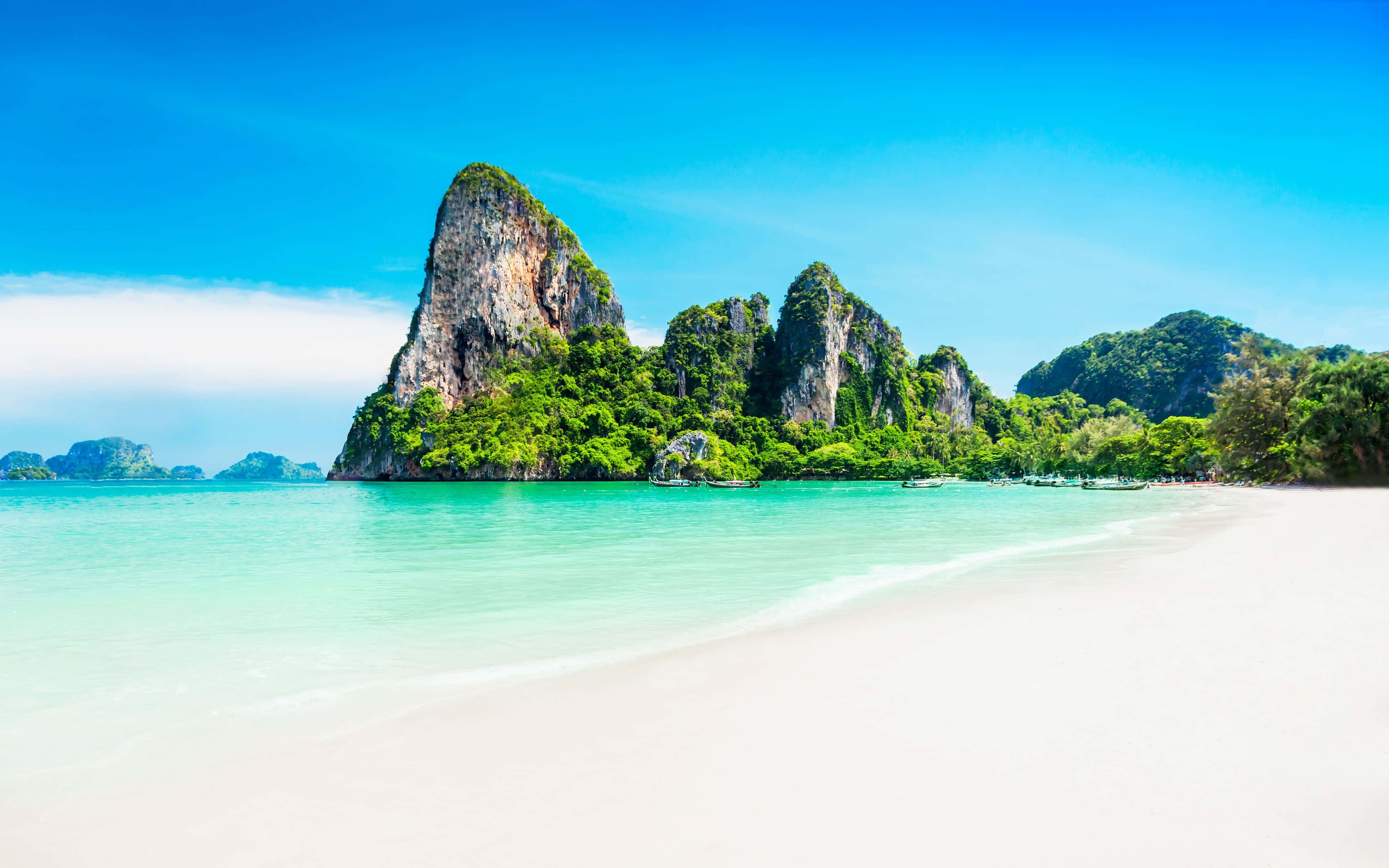 Thailand Beach, sunset, white sand beach, 4K Desktop Wallpaper