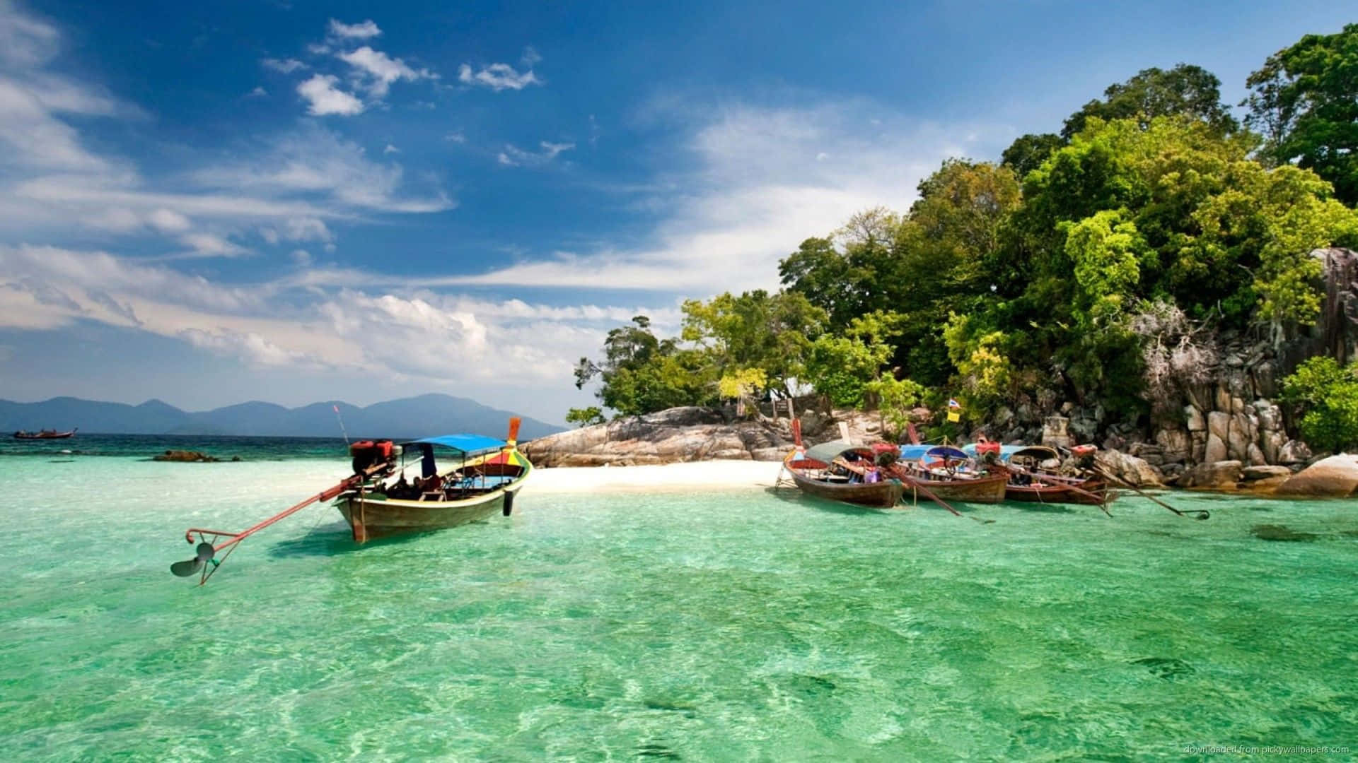 Thailand Beach, Sunset, white sand beach, Full HD Desktop Wallpaper