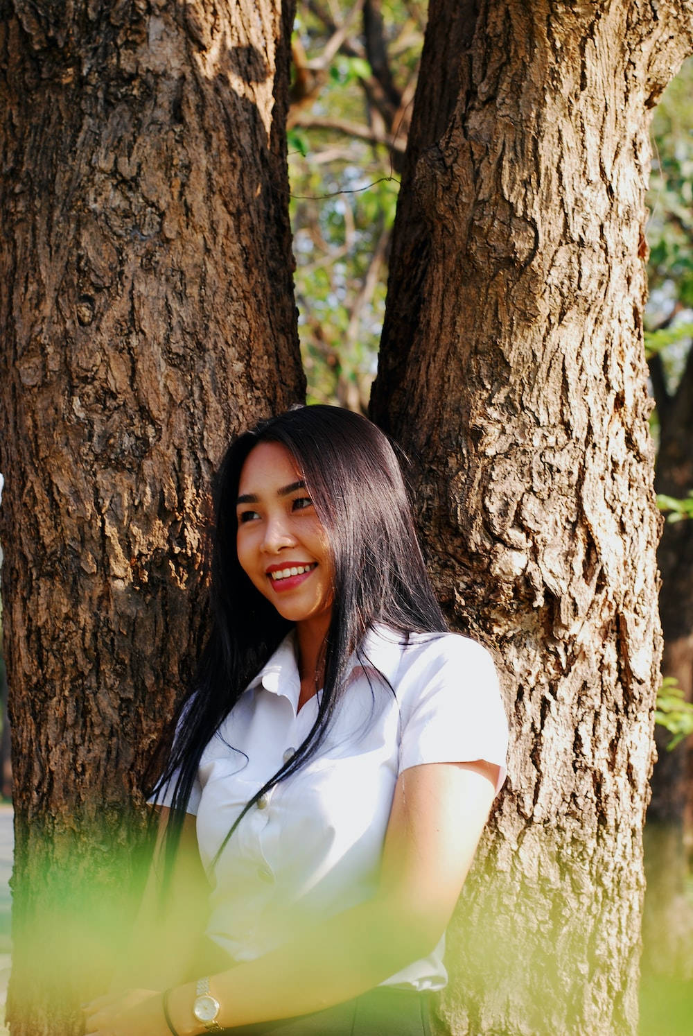 Thailand Woman, student, white shirt, HD Phone Wallpaper