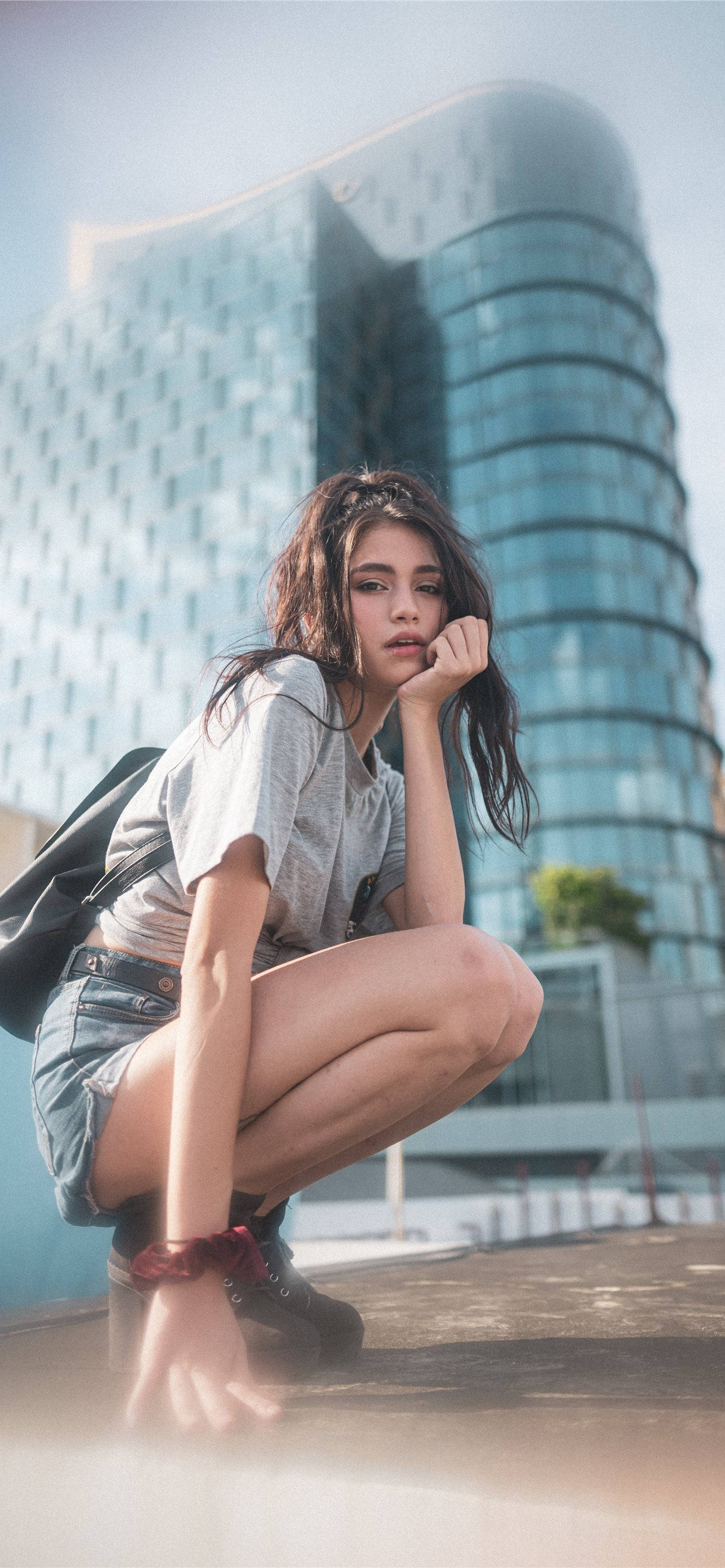 Tall Building, Thailand, woman, 2K Phone Wallpaper