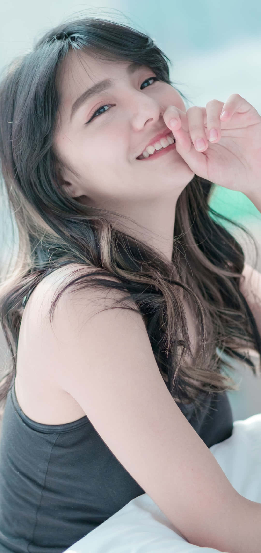 Thai girl, young woman, long dark hair, Full HD Phone Wallpaper