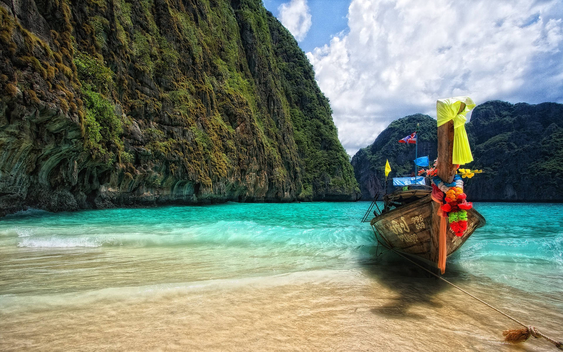 Thailand, island hopping, longtail boat, Full HD Desktop Wallpaper