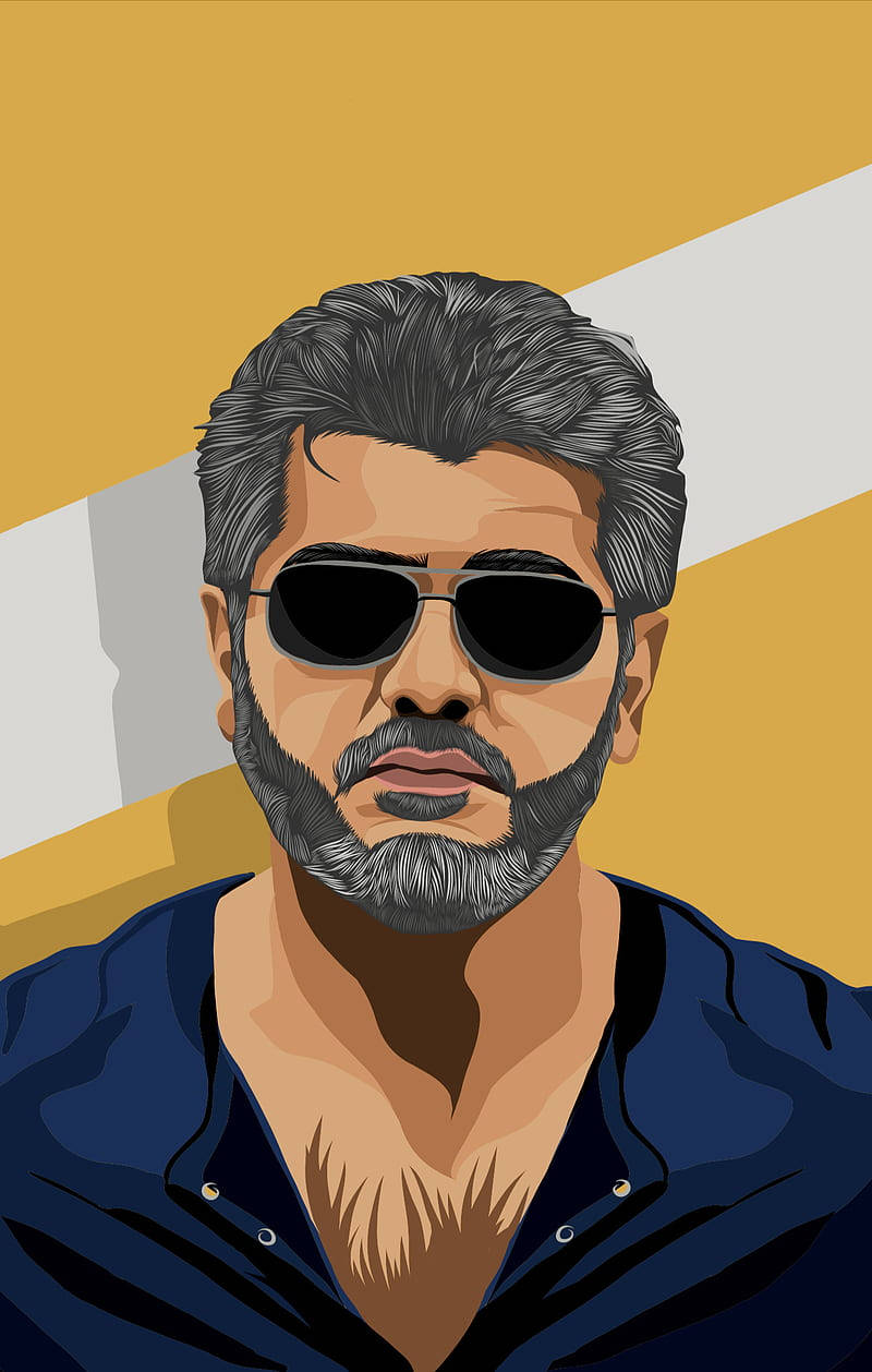 Thala Ajith, gray hair, beard, SD Phone Wallpaper