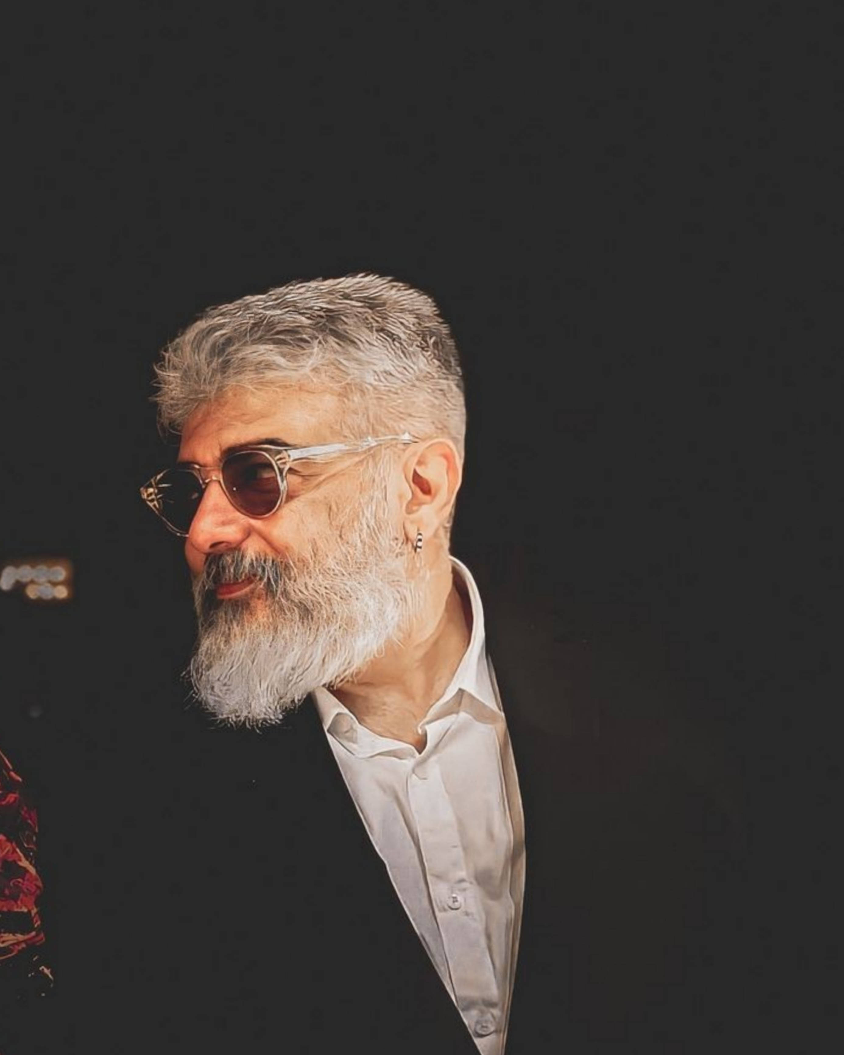 Thala Ajith, white beard, sunglasses, 2K Phone Wallpaper