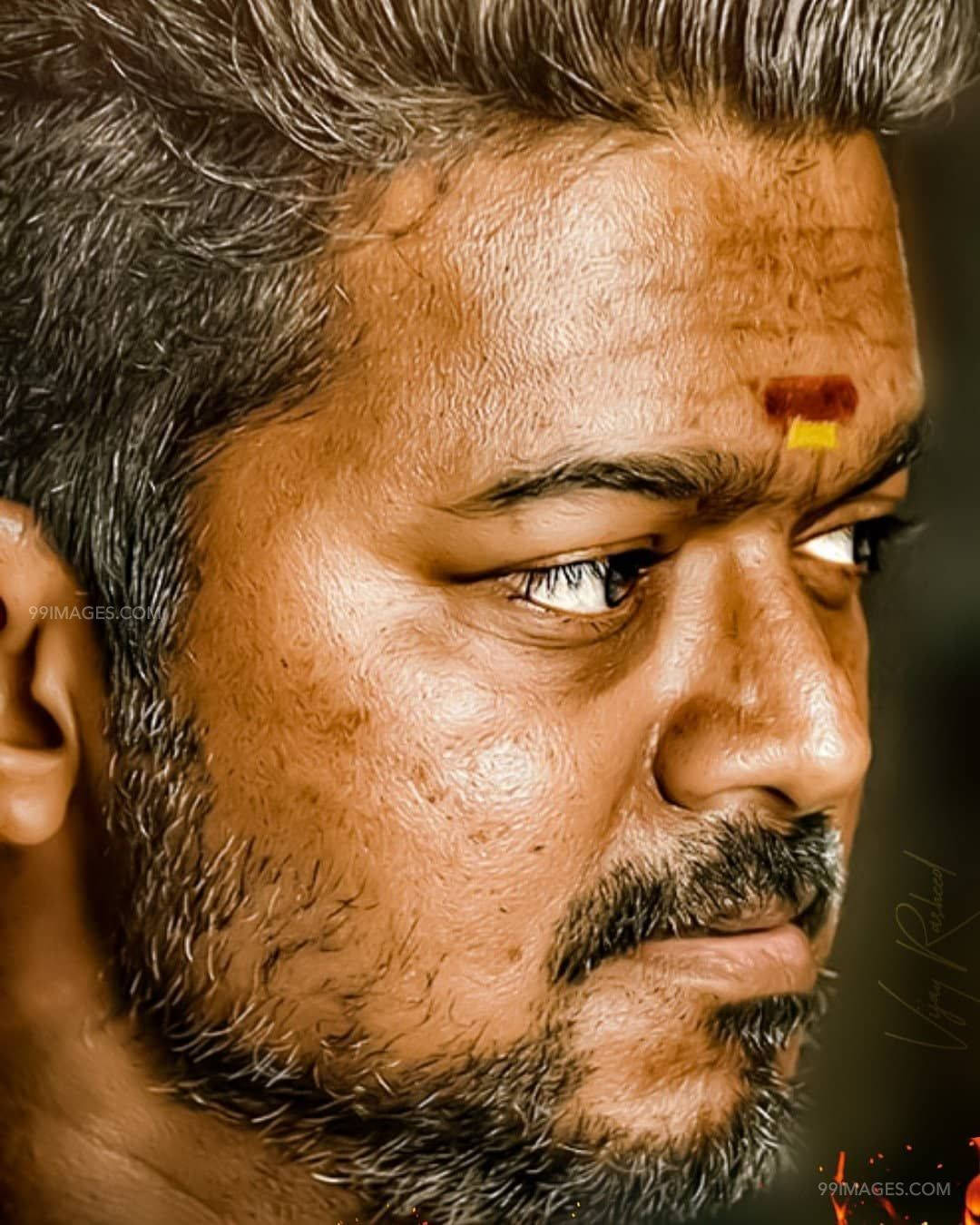Thalapathy HD, bare face, intense gaze, HD Phone Wallpaper