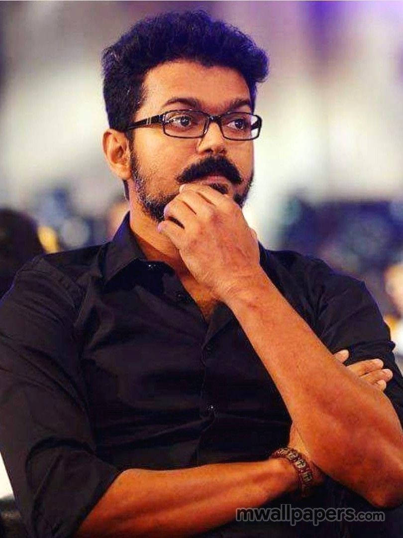 Thalapathy HD, black polo, glasses, SD Phone Wallpaper