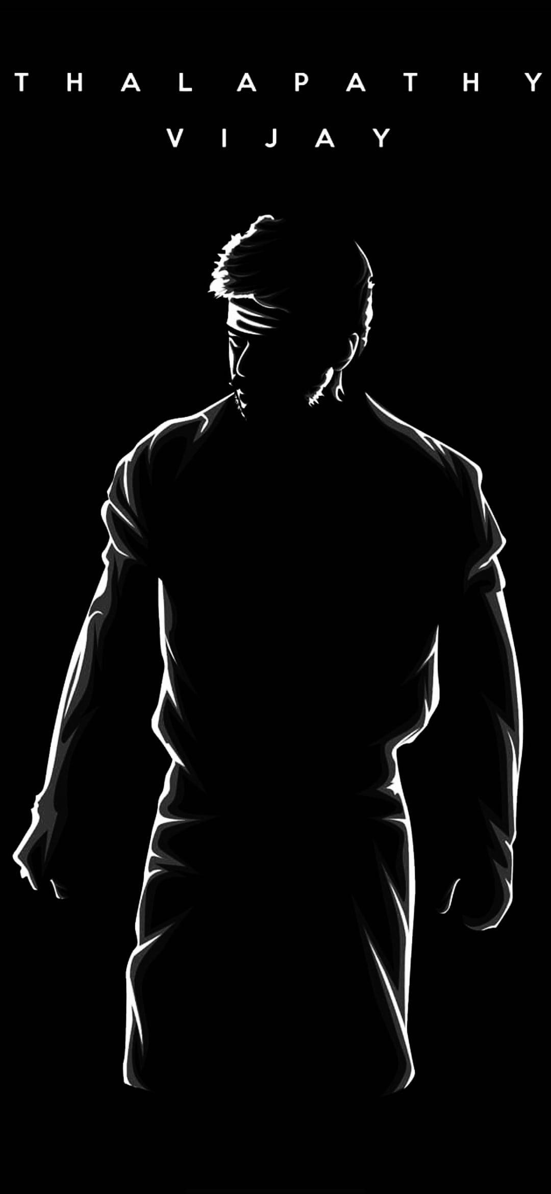 Thalapathy HD, minimalist, black, Full HD Phone Wallpaper