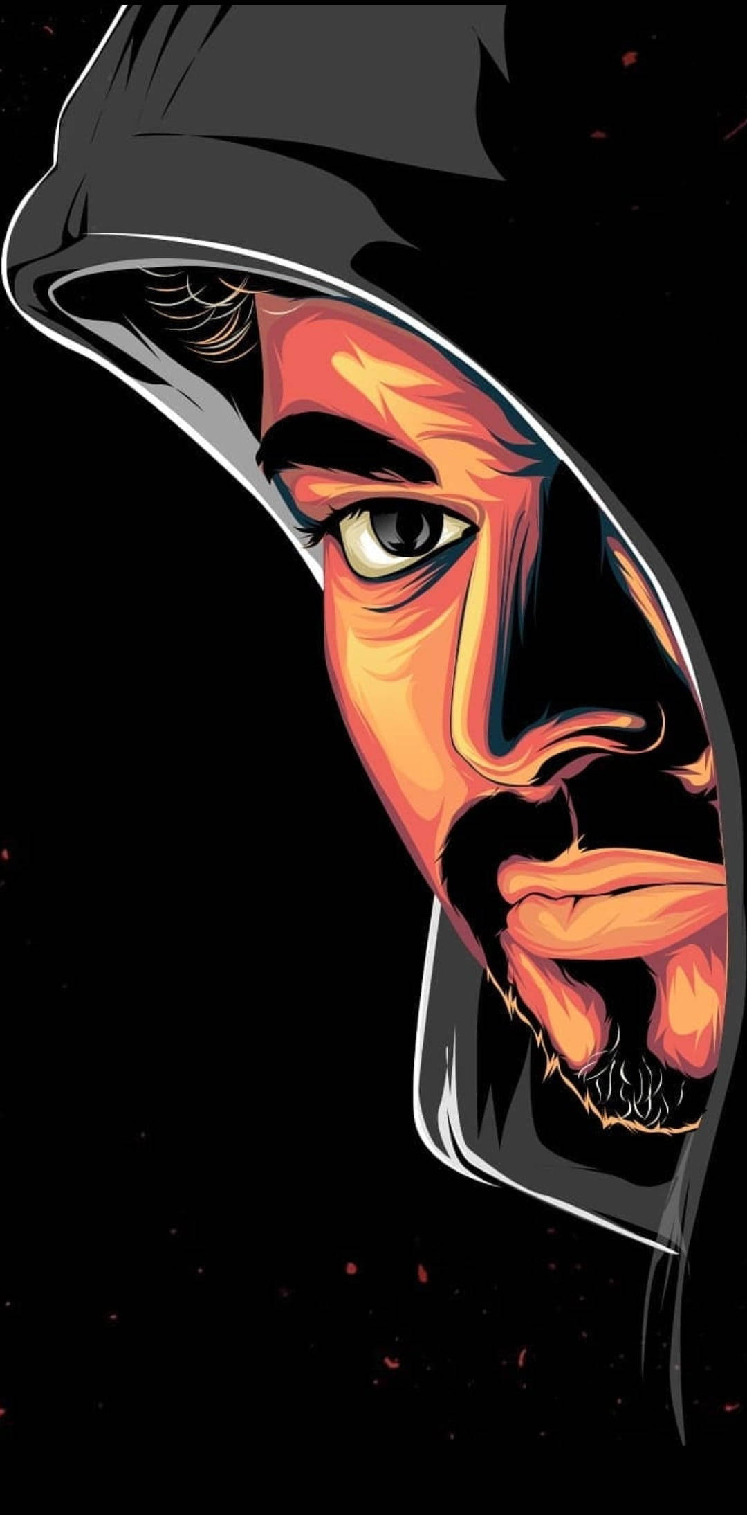 Thalapathy Vijay, hoodie, intense orange and black lighting, Full HD Phone Wallpaper