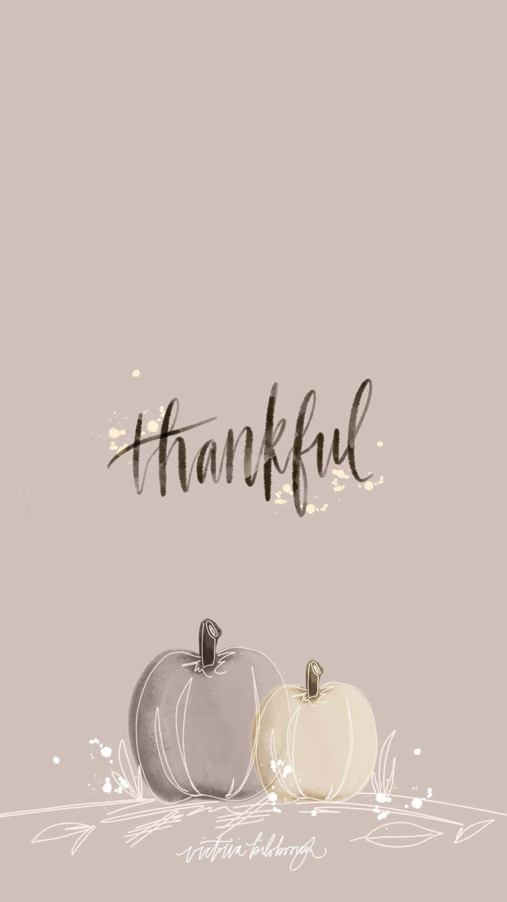 aesthetic pumpkin thankful poster, watercolor pumpkins, word thankful, HD Phone Wallpaper