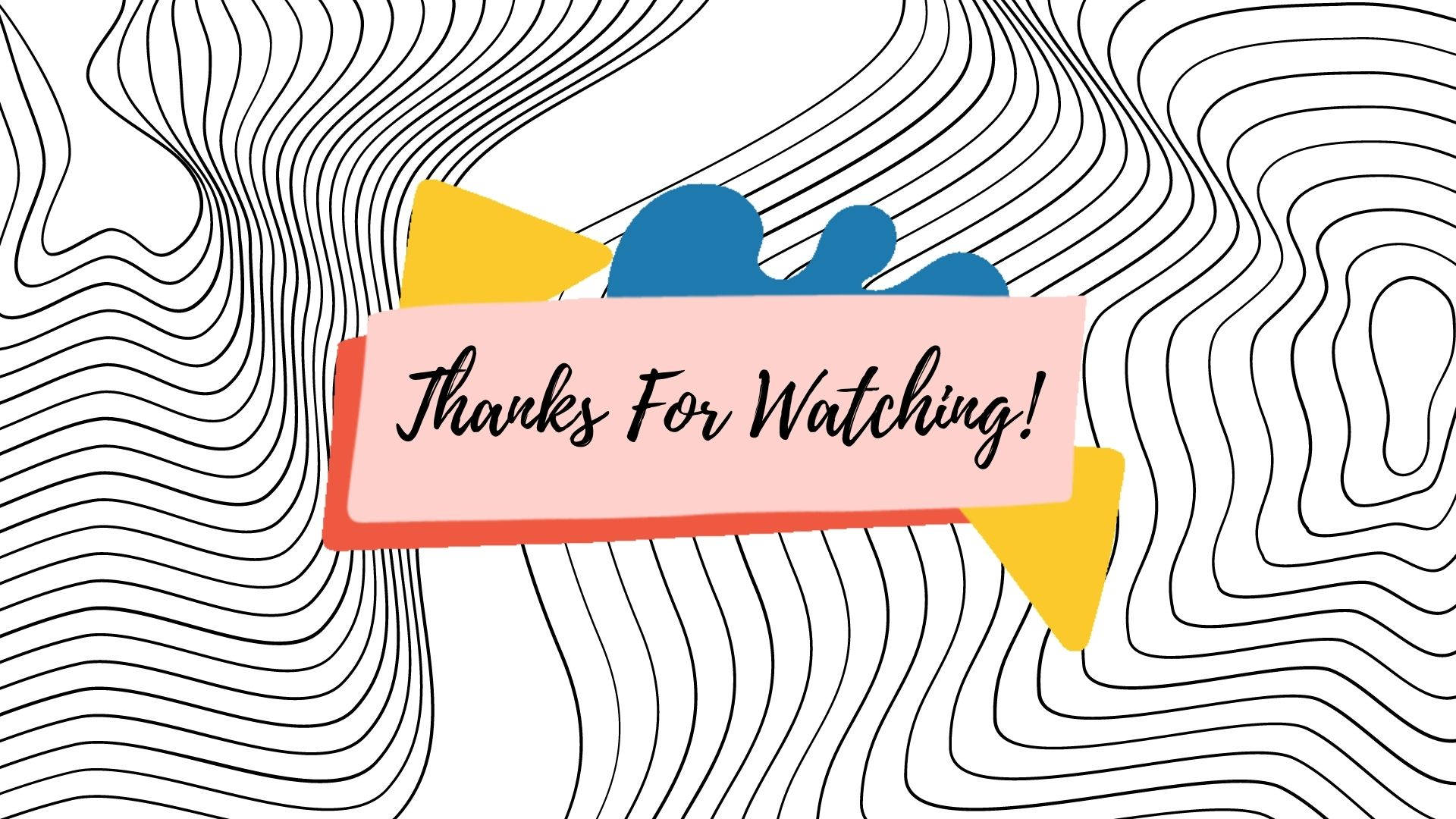 Thanks For Watching, pink banner, cursive text, Full HD Desktop Wallpaper