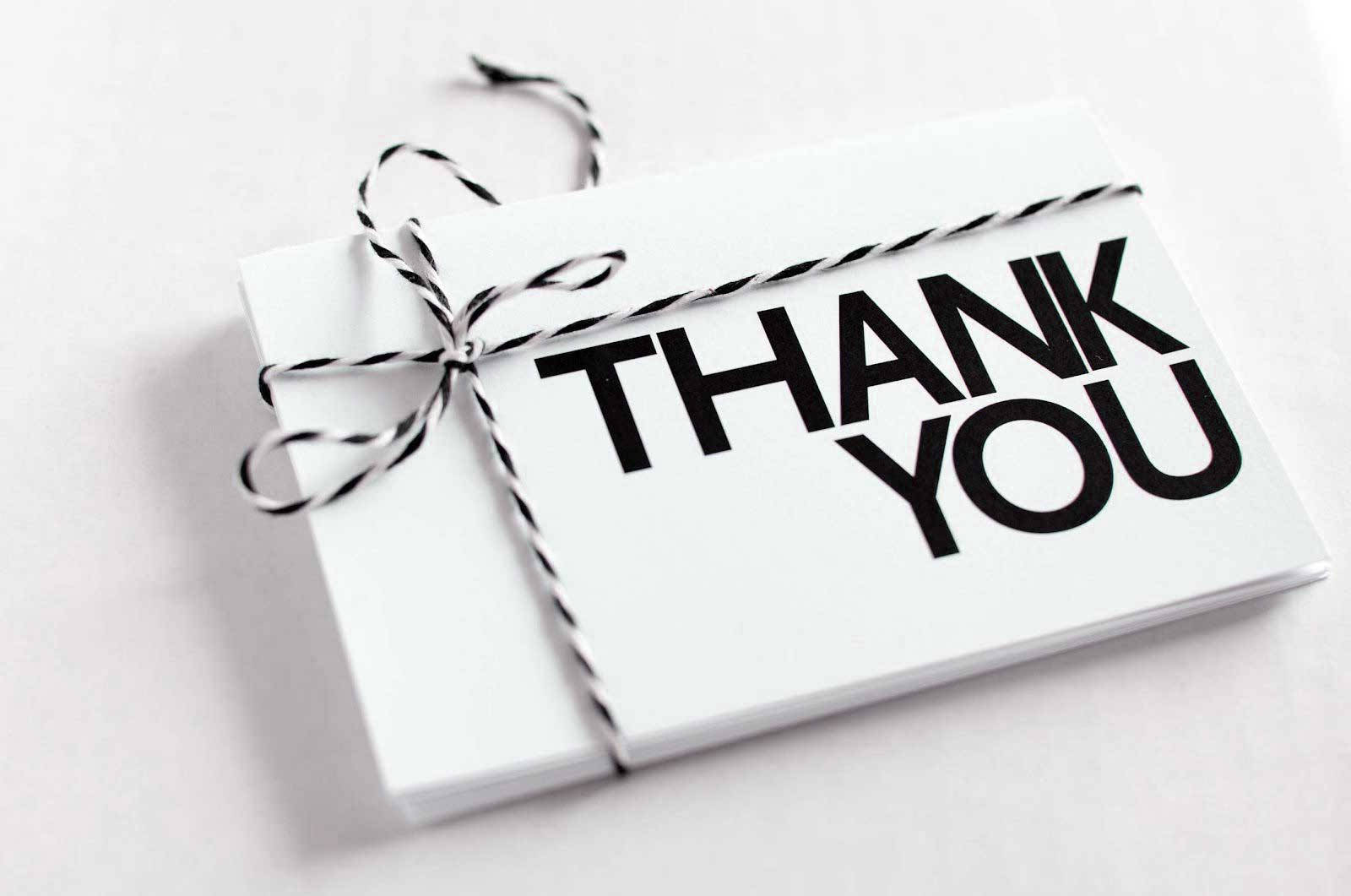 Thanks For Watching, white thank you cards, black and white twine, HD Desktop Wallpaper