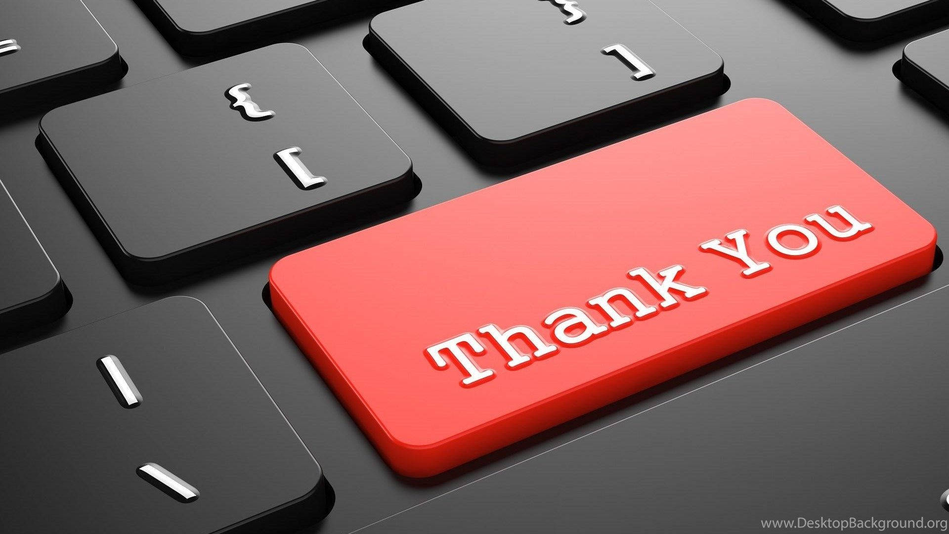 black keyboard, red key, Thank You, Full HD Desktop Wallpaper