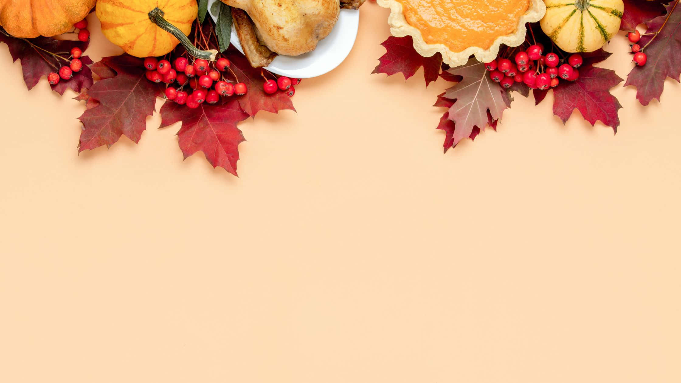Thanksgiving, autumn border, pumpkins, Full HD Desktop Wallpaper