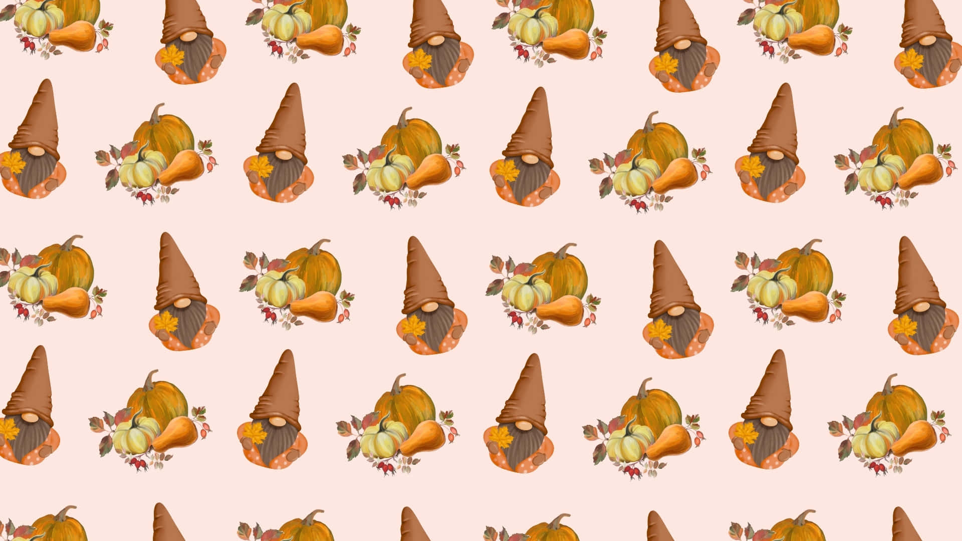 Thanksgiving Gnome, autumn gnomes, pumpkins, Full HD Desktop Wallpaper