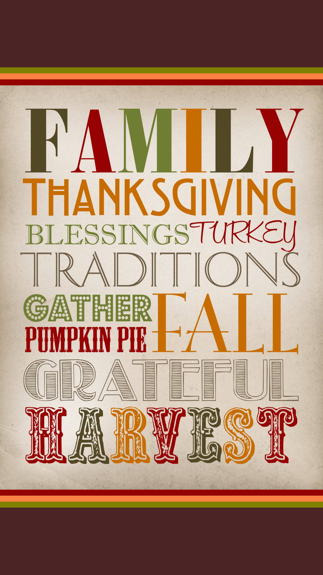 Colorful Thanksgiving Quote iPhone, vintage typography poster, colorful words, Full HD Phone Wallpaper