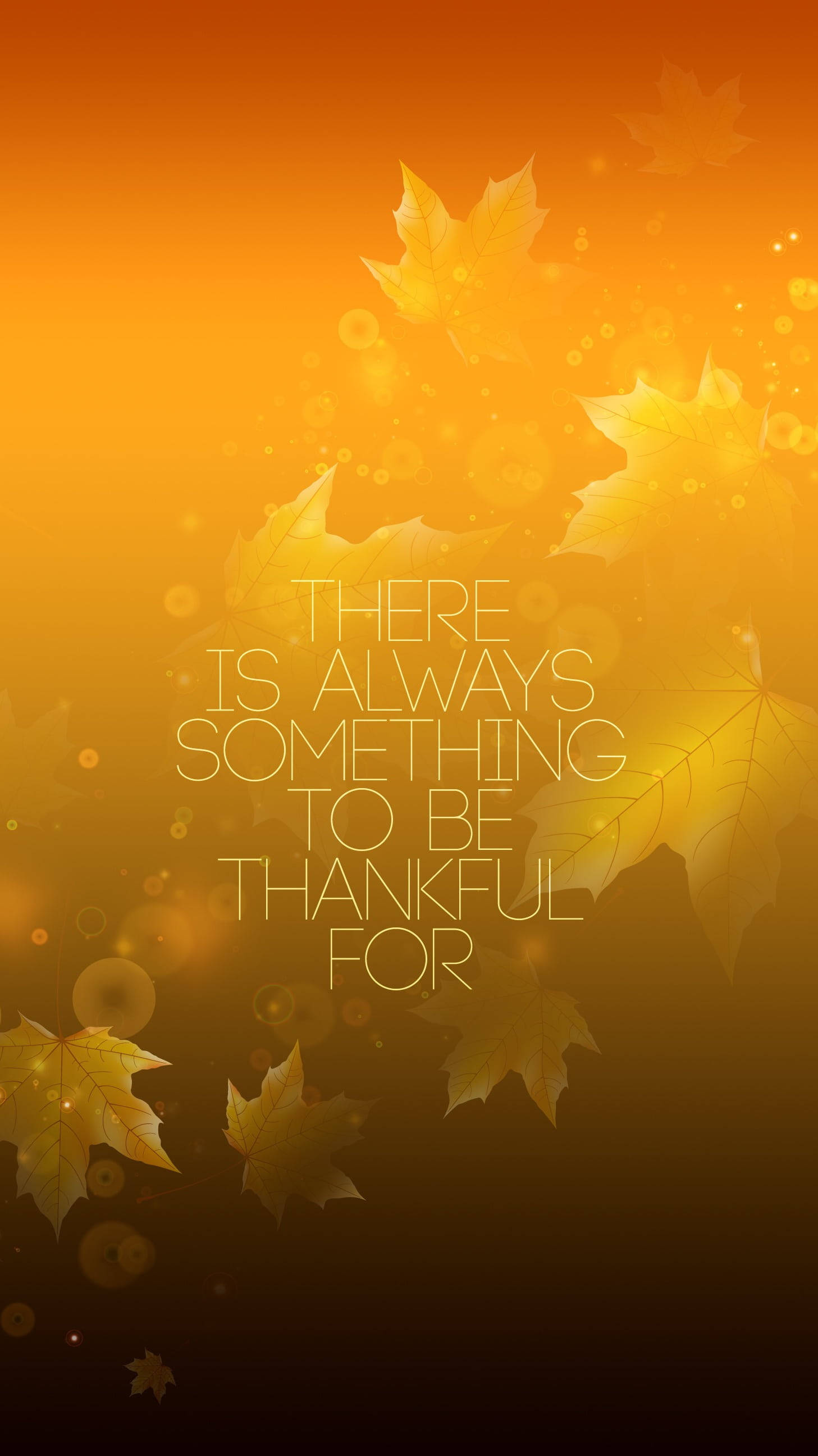 Thanksgiving, gradient iPhone, golden maple leaves, 2K Phone Wallpaper