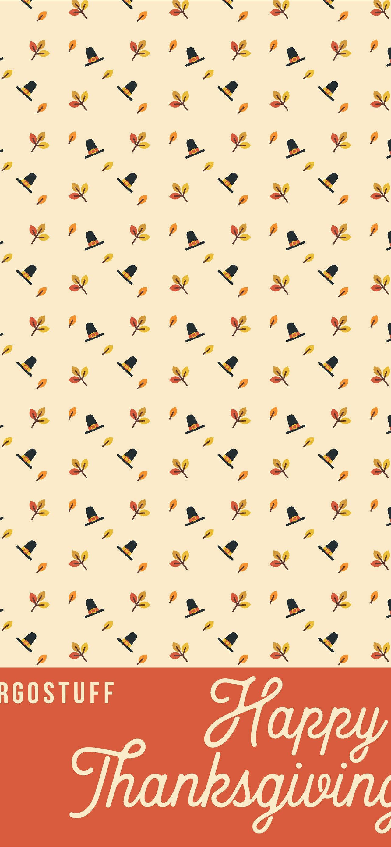 pilgrim hats, autumn leaves, cream background, 2K Phone Wallpaper