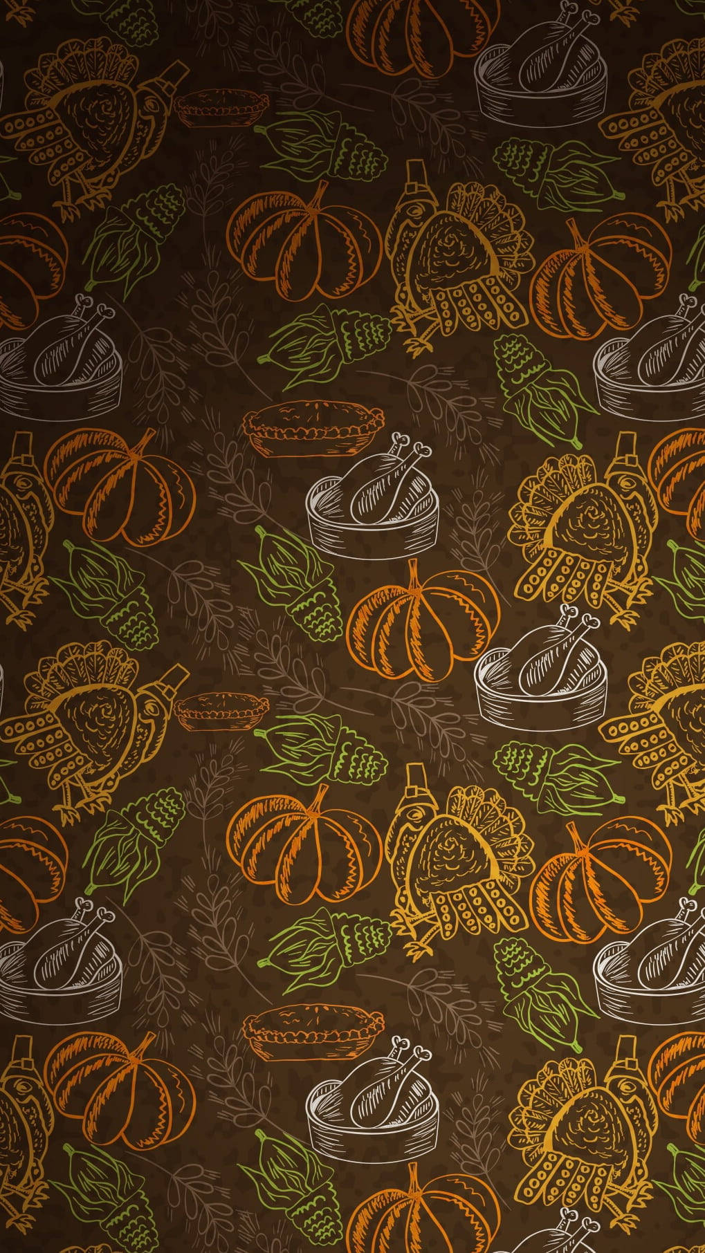 chalk art, Thanksgiving, turkeys, HD Phone Wallpaper