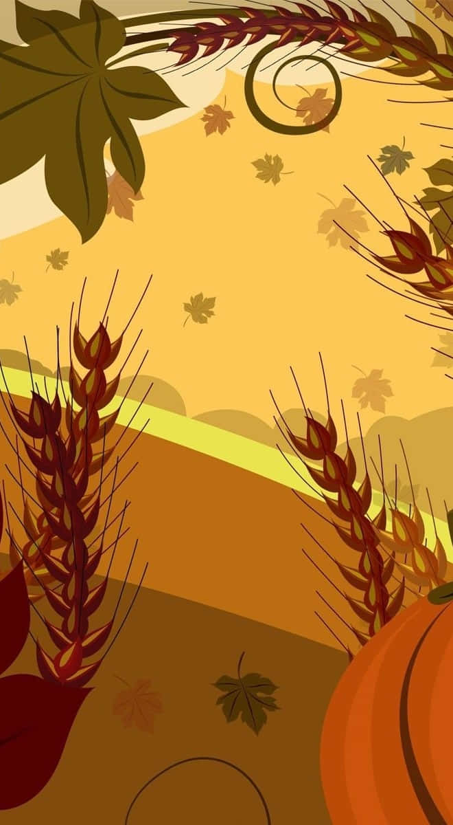 Thanksgiving, autumn, falling leaves, SD Phone Wallpaper