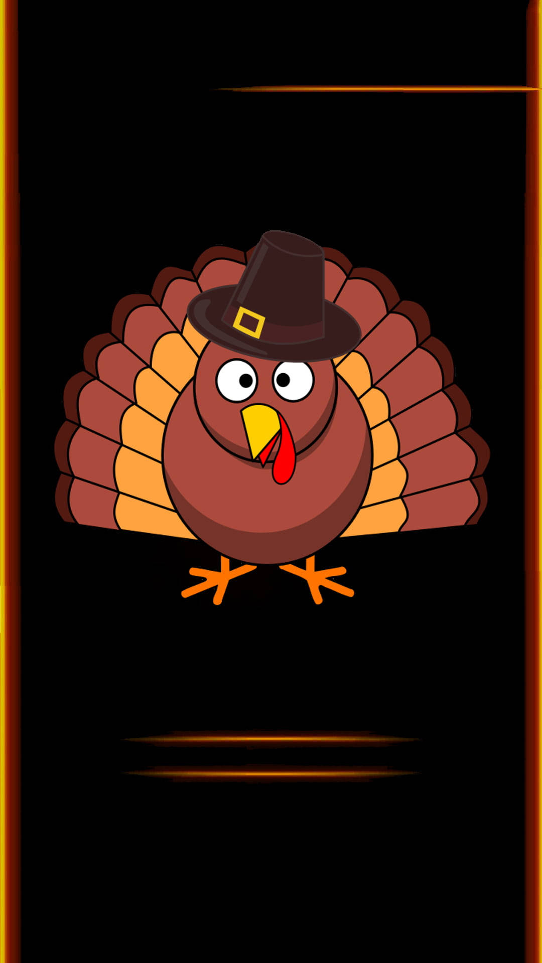cute turkey drawing, Thanksgiving iPhone, pilgrim hat, Full HD Phone Wallpaper