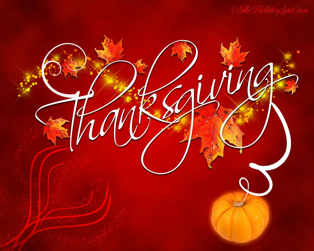 Thanksgiving, cursive calligraphy, glowing autumn leaves, HD Desktop Wallpaper