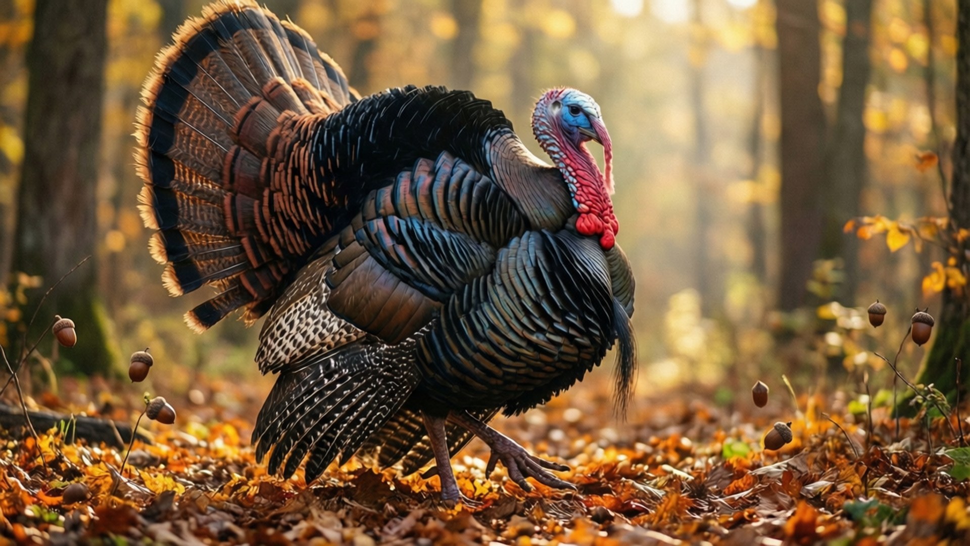 turkey, autumn forest floor, golden leaves, Full HD Desktop Wallpaper