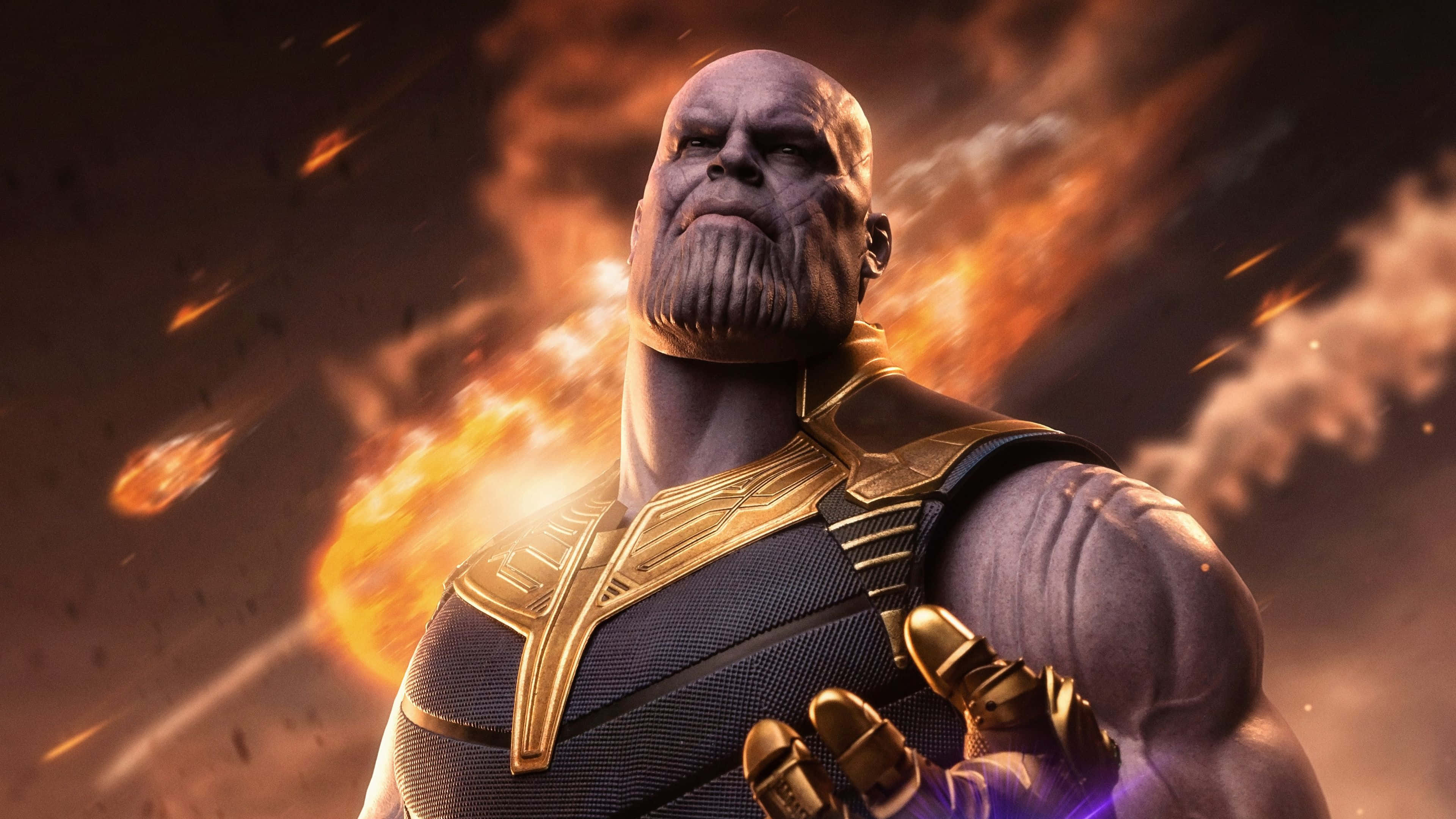 Thanos, 4K Digital, glowing purple eyes, 4K Desktop Wallpaper