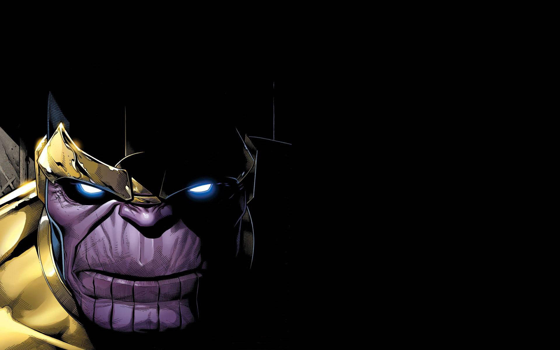 Thanos, glowing blue eyes, golden armor, Full HD Desktop Wallpaper