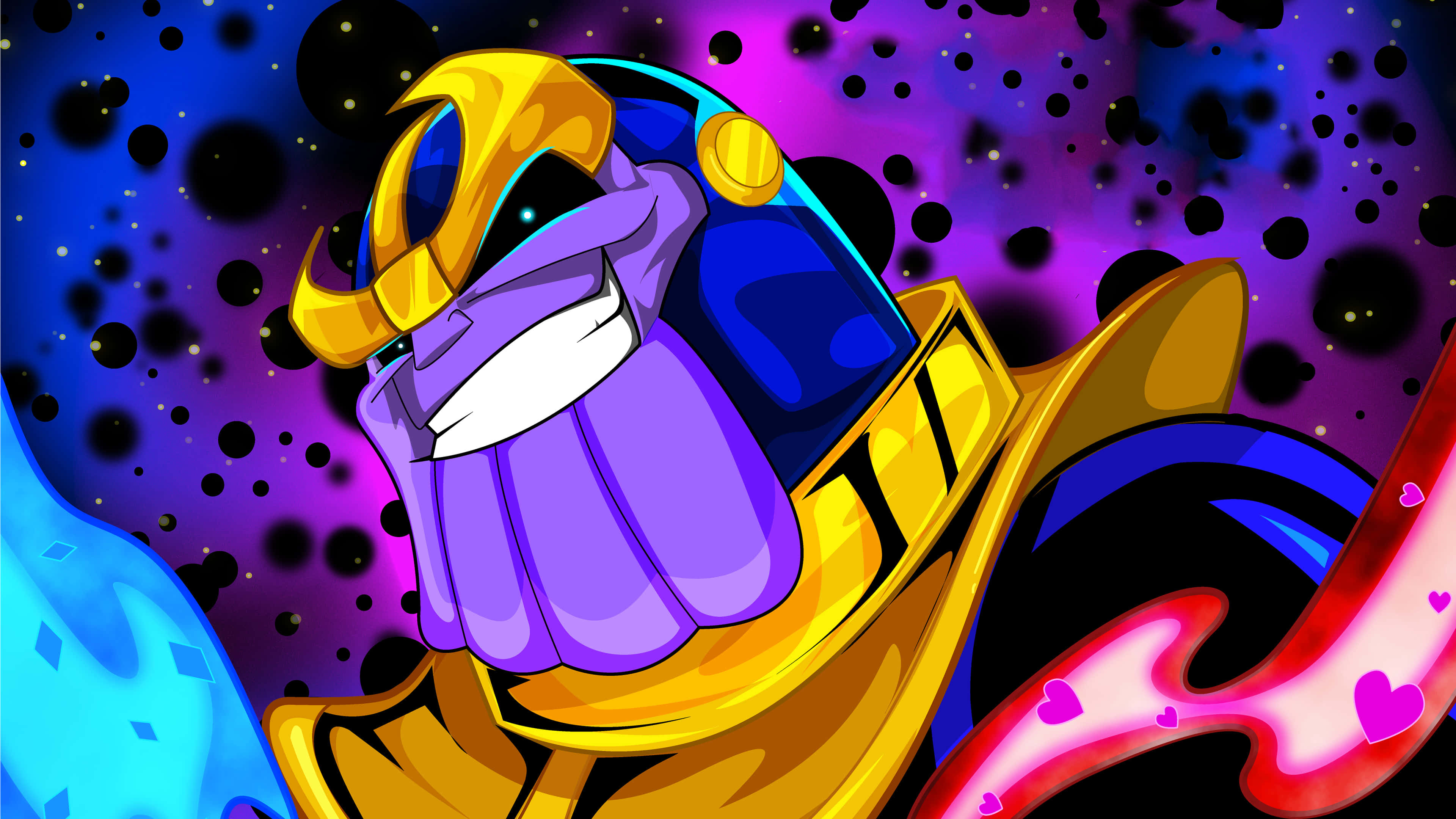 Thanos, purple villain, golden helmet, 4K Desktop Wallpaper