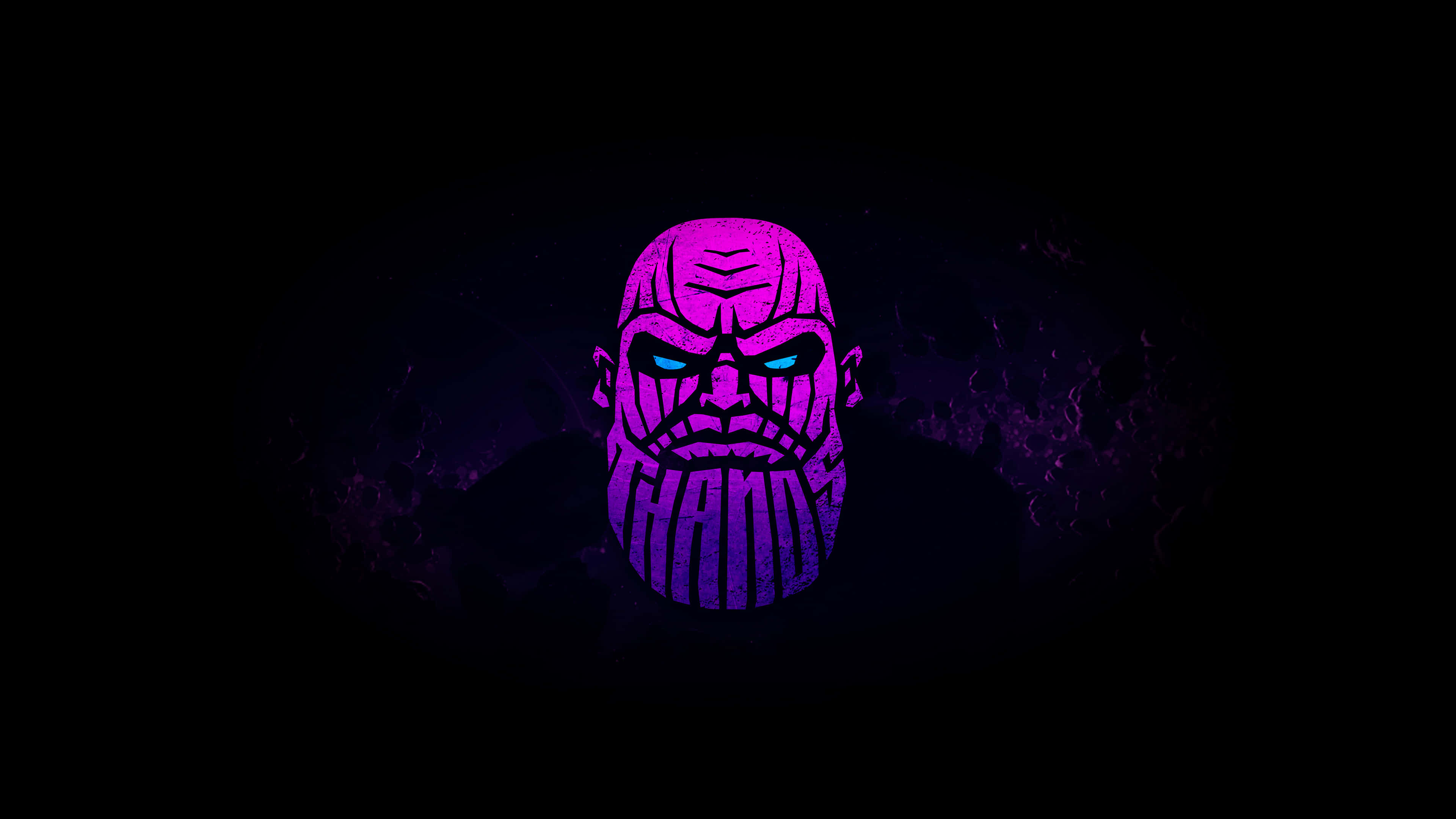 Thanos, purple, glowing blue eyes, 4K Desktop Wallpaper