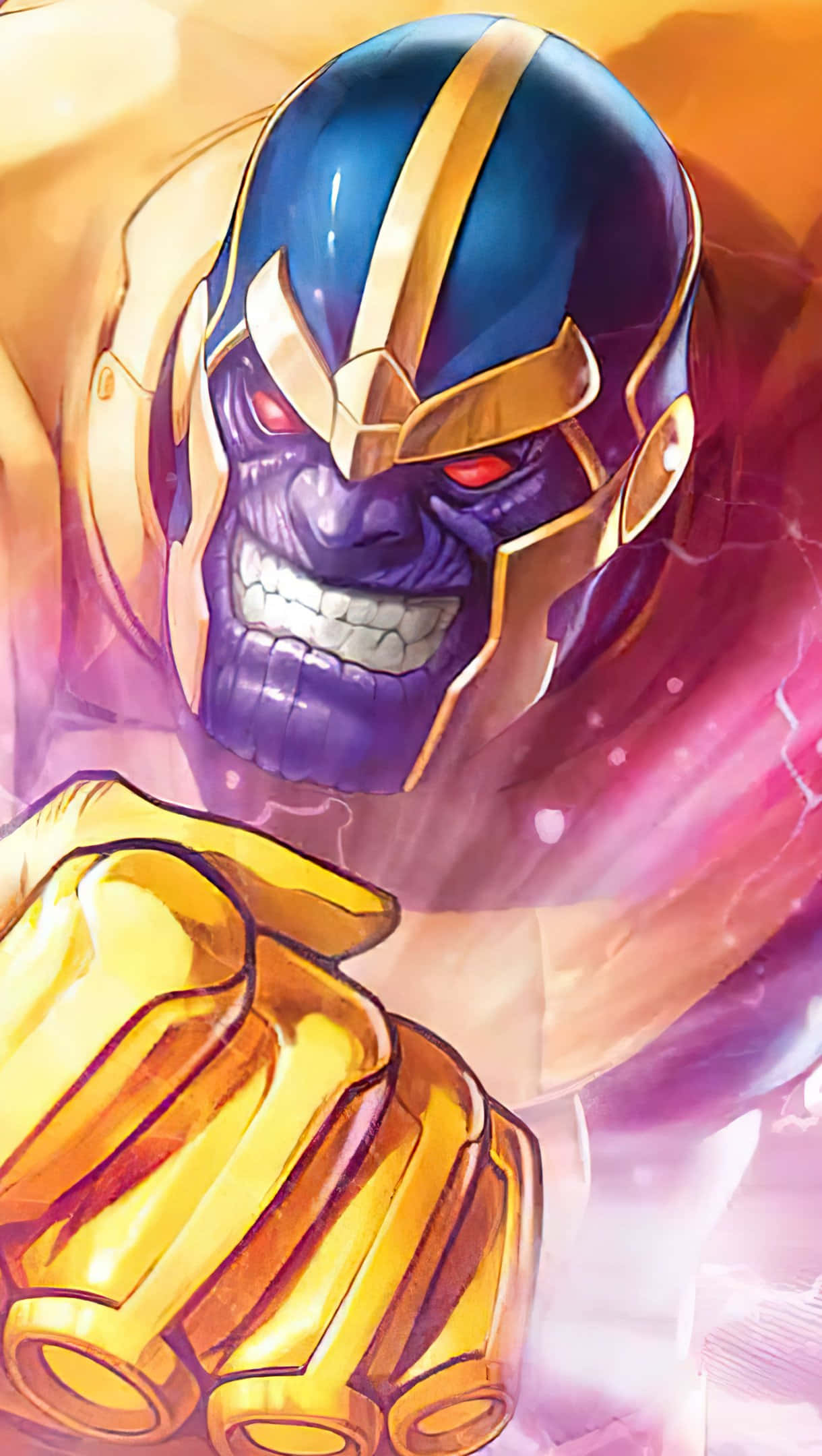 Thanos, purple armor, golden gauntlet, Full HD Phone Wallpaper