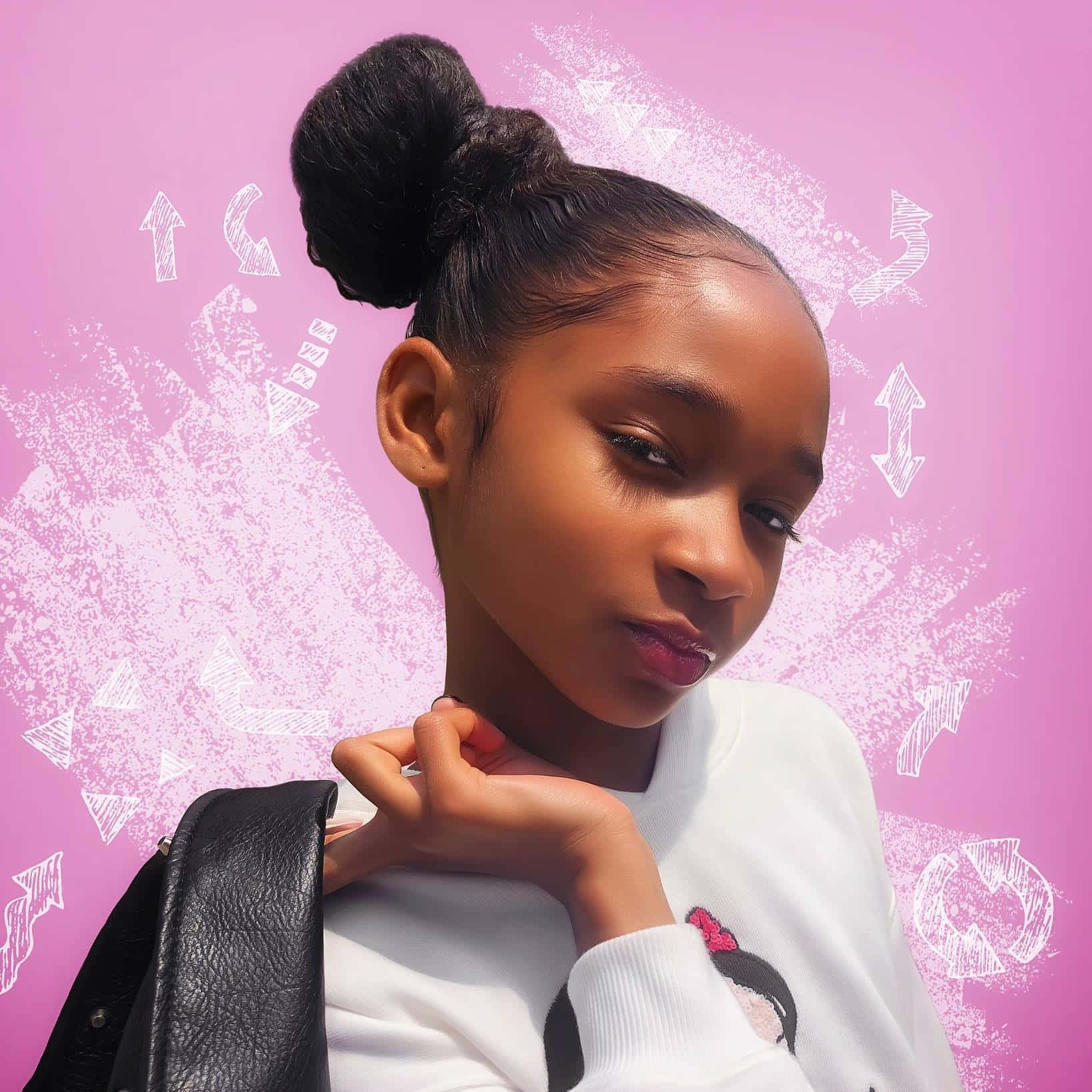 That Girl Lay Lay, black backpack, pink background, HD Desktop Wallpaper