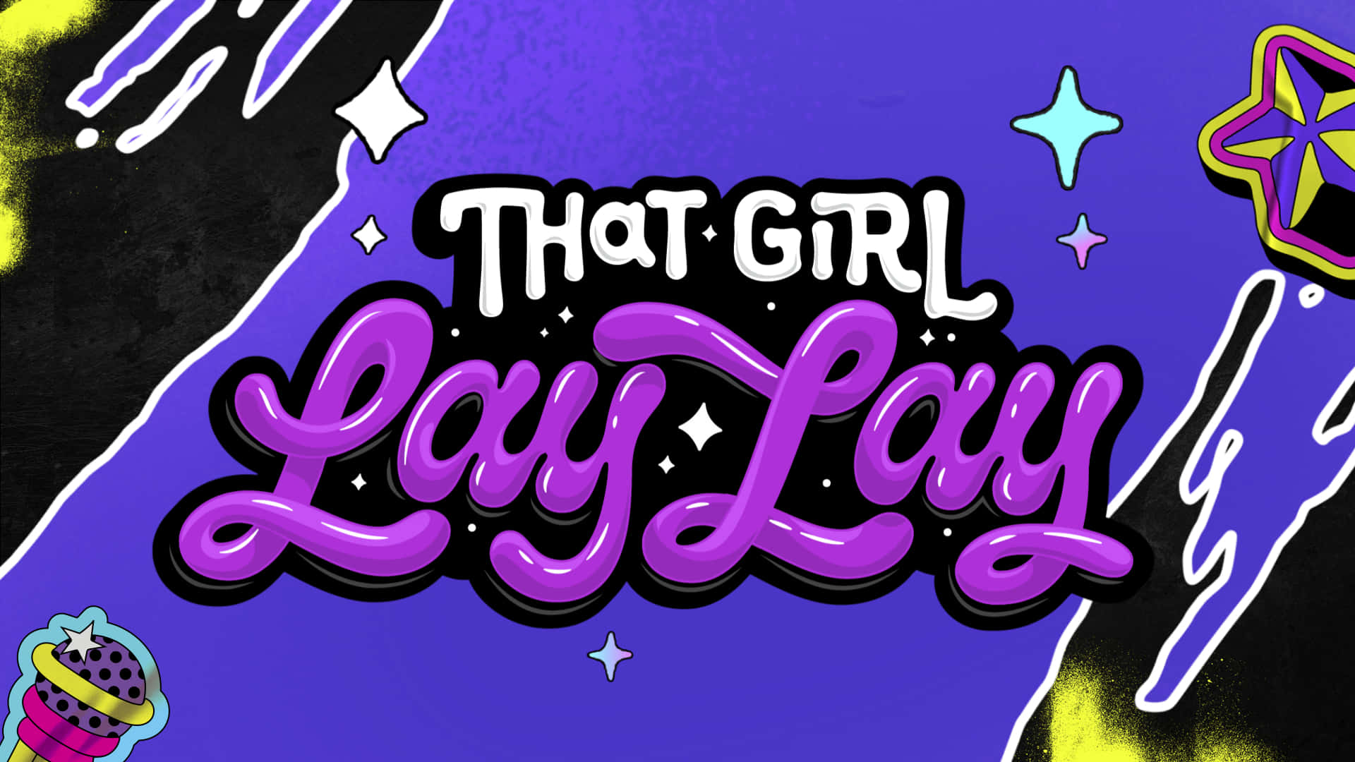 That Girl Lay Lay, vibrant purple, black background, Full HD Desktop Wallpaper