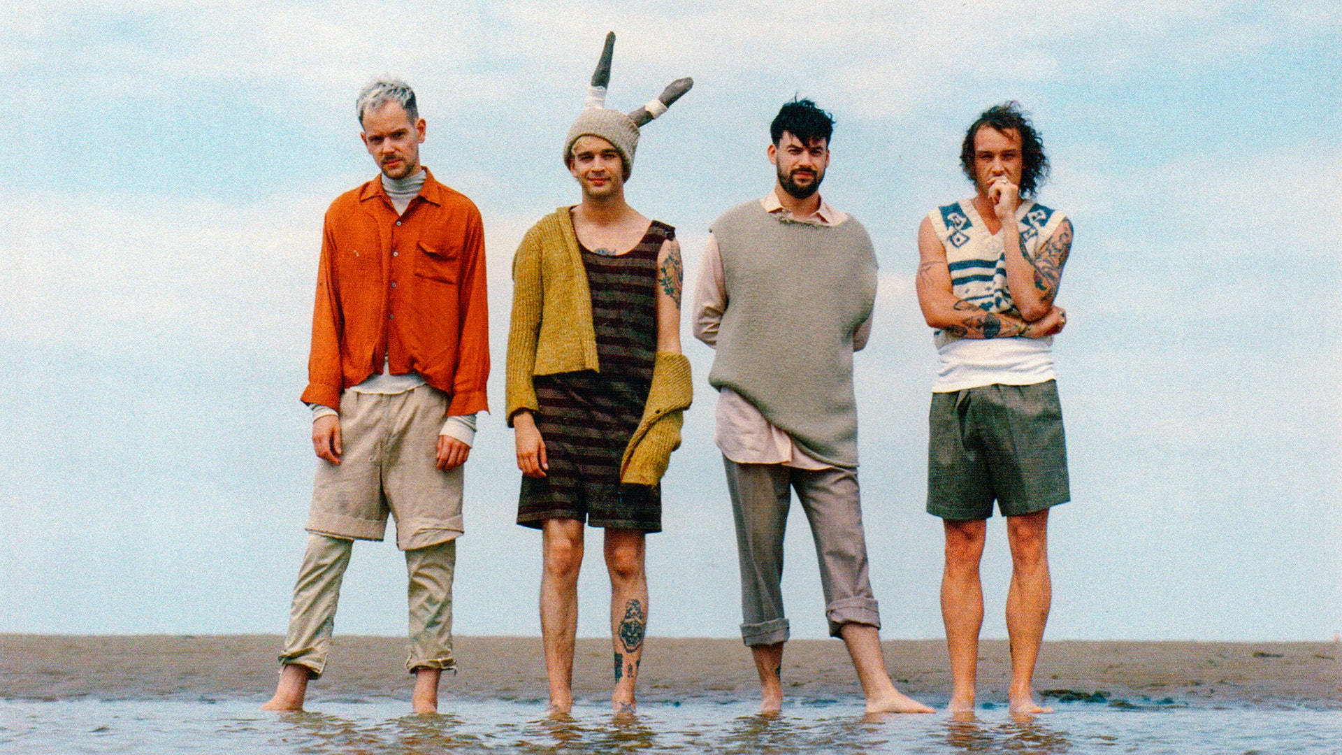 The 1975, beach, shallow water, Full HD Desktop Wallpaper