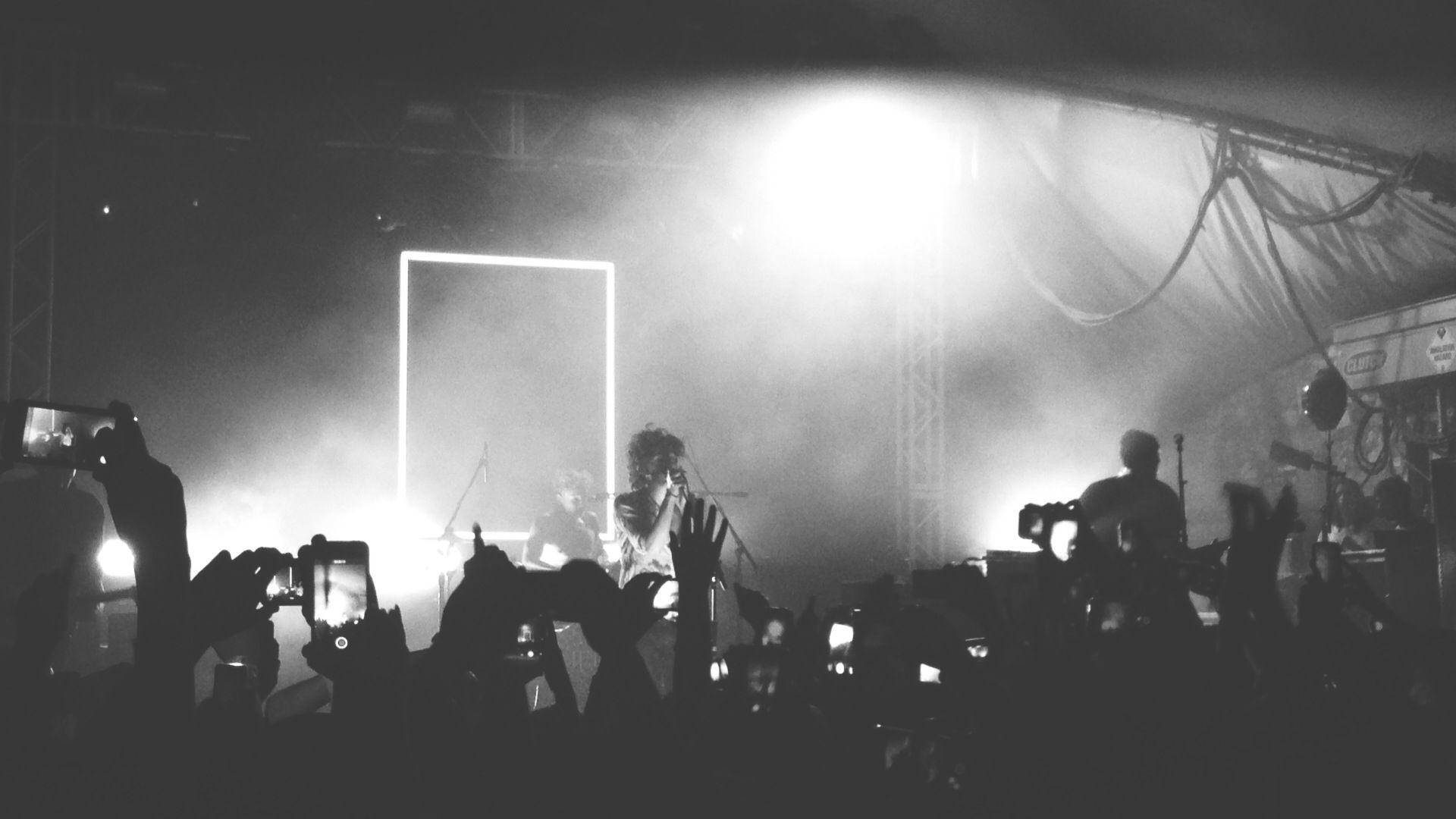 The 1975, monochrome concert, spotlight, Full HD Desktop Wallpaper