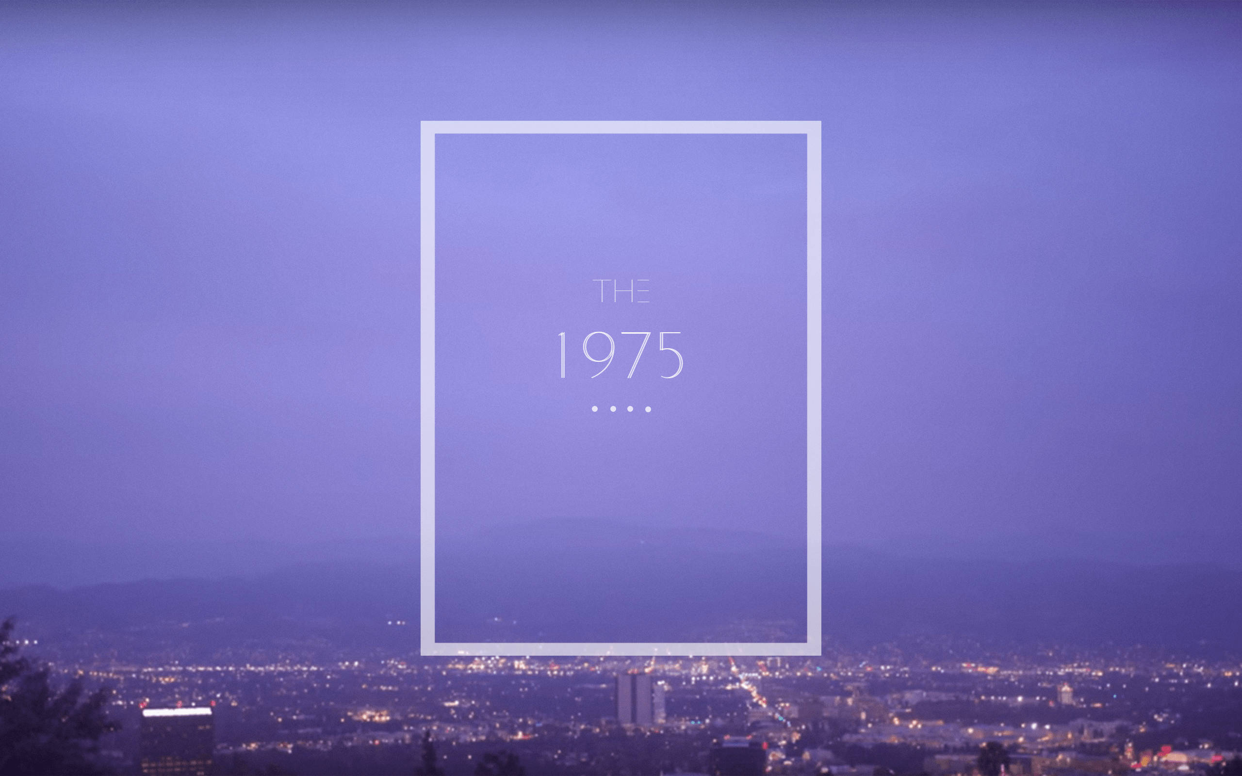 The 1975, purple-hued cityscape, dusk, 2K Desktop Wallpaper