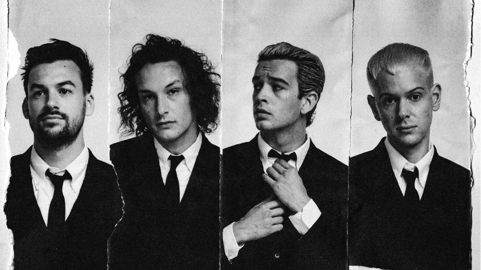 The 1975, suits, torn black and white portrait, Full HD Desktop Wallpaper